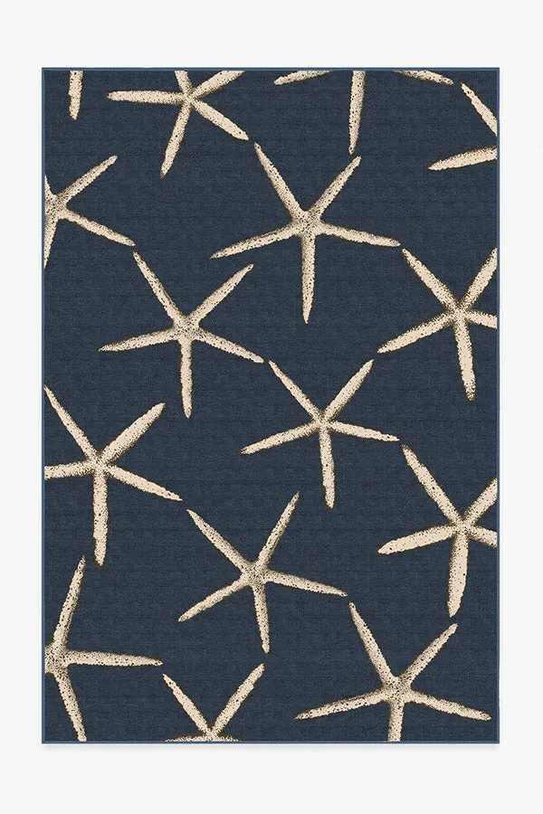 Rectangular Area Rug Machine Washable - Navy