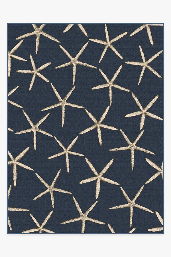 Rectangular Area Rug Machine Washable - Navy