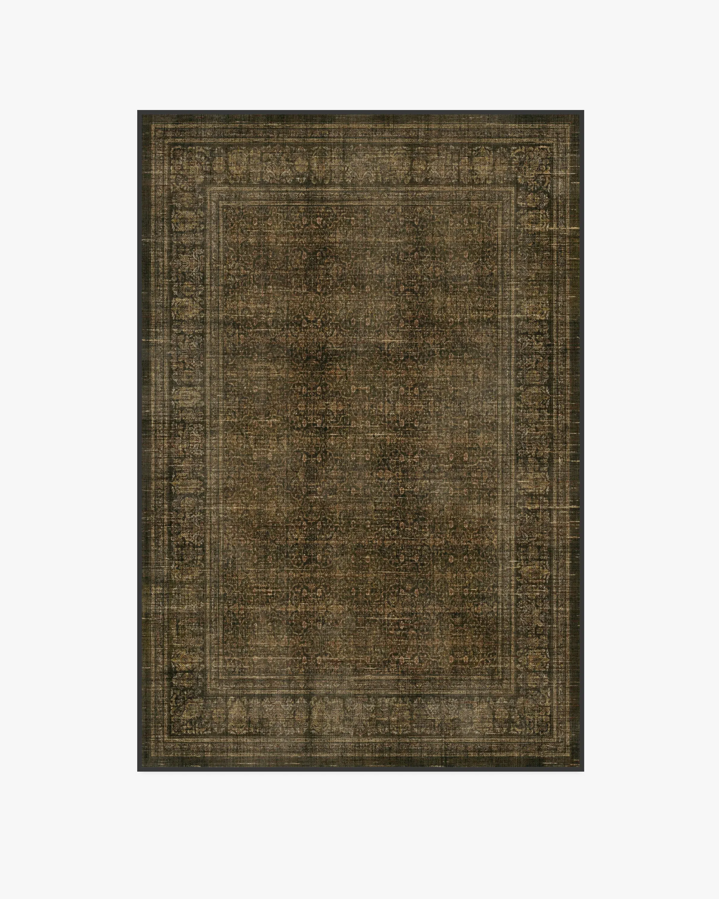 Rectangular Area Rug Machine Washable - Olive