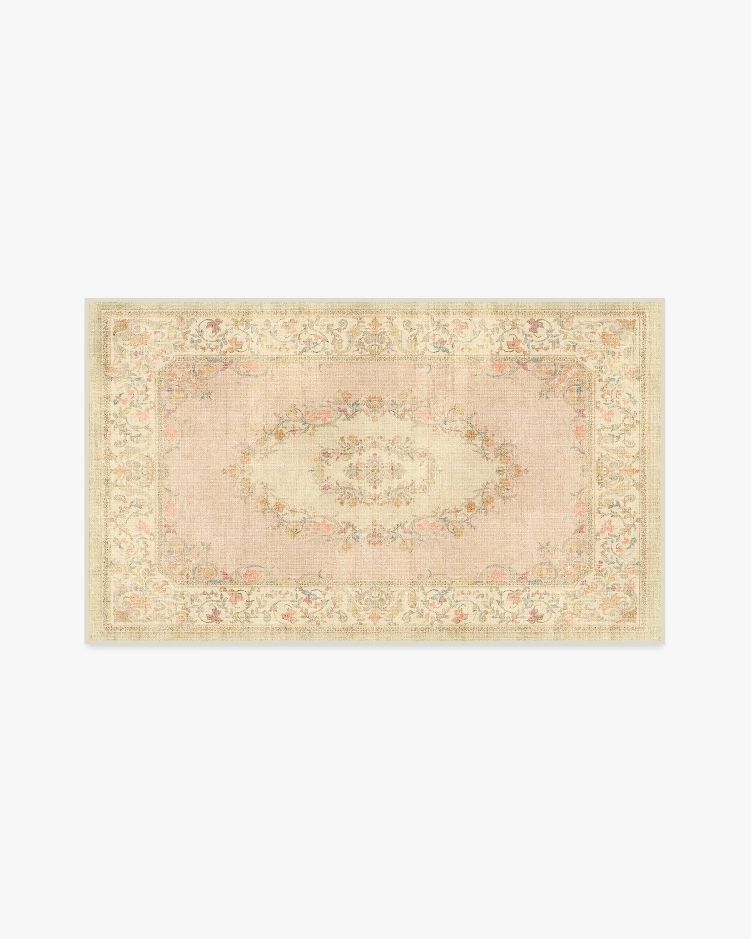 Rectangular Area Rug Machine Washable - Pink