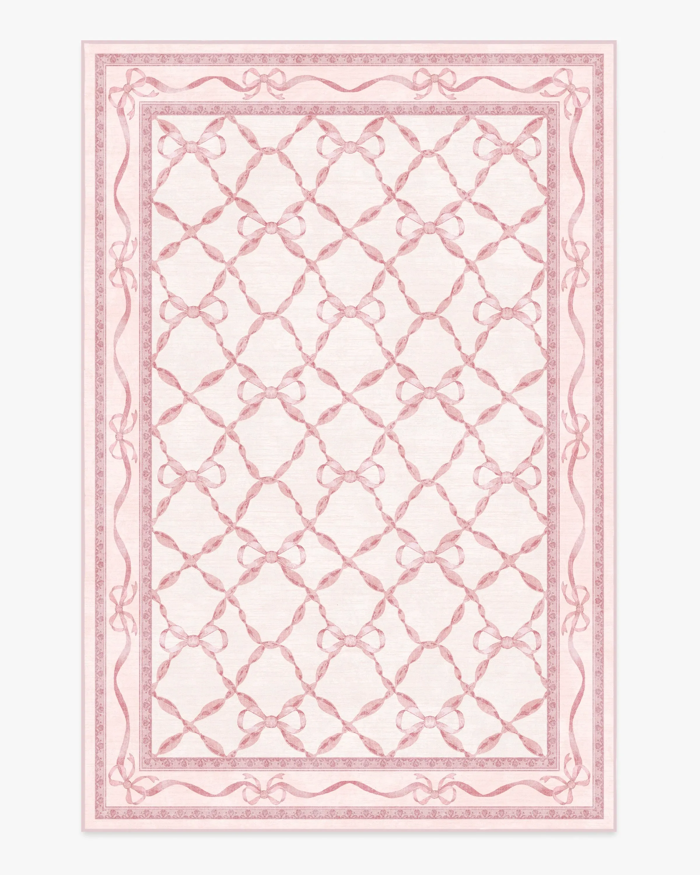 Rectangular Area Rug Machine Washable - Pink