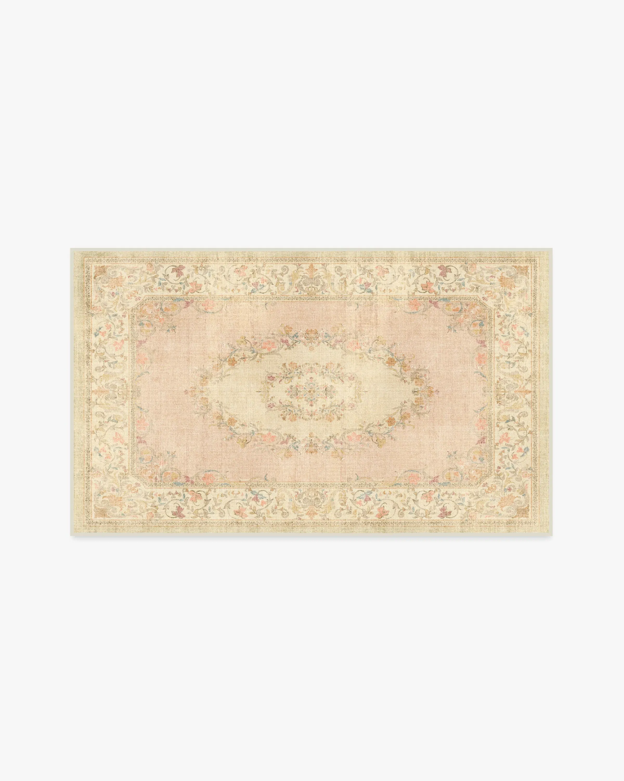 Rectangular Area Rug Machine Washable - Pink