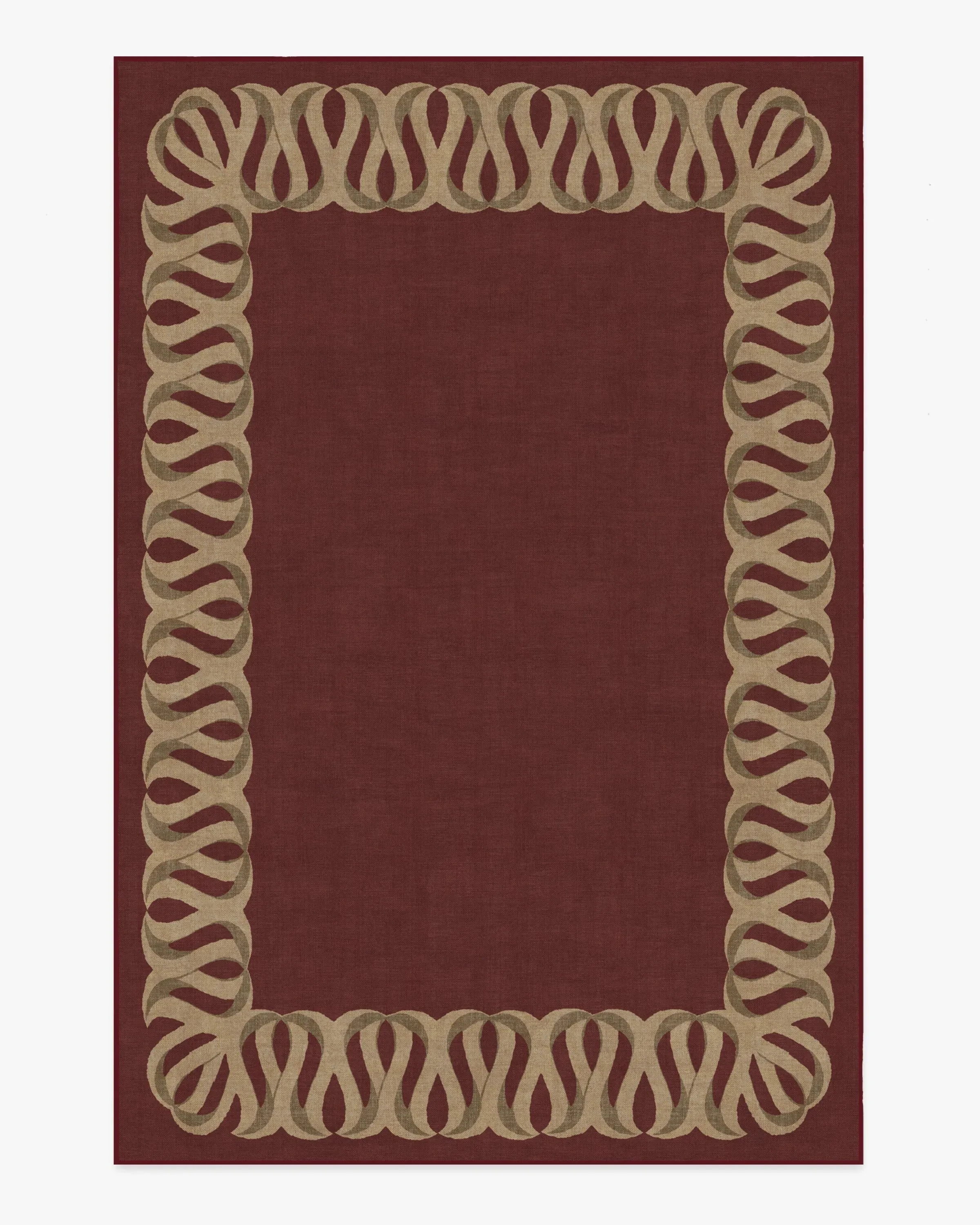 Rectangular Area Rug Machine Washable - Red
