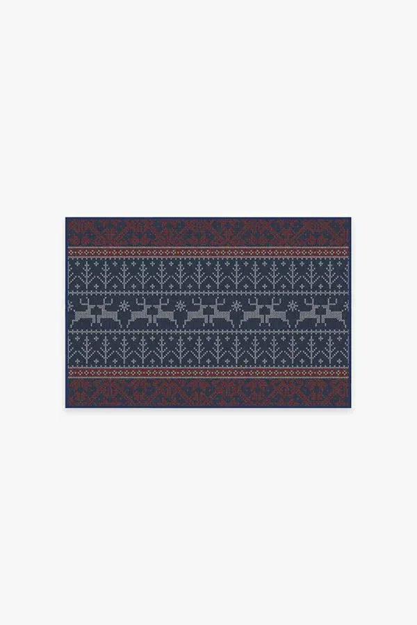 Rectangular Area Rug Machine Washable - Red image