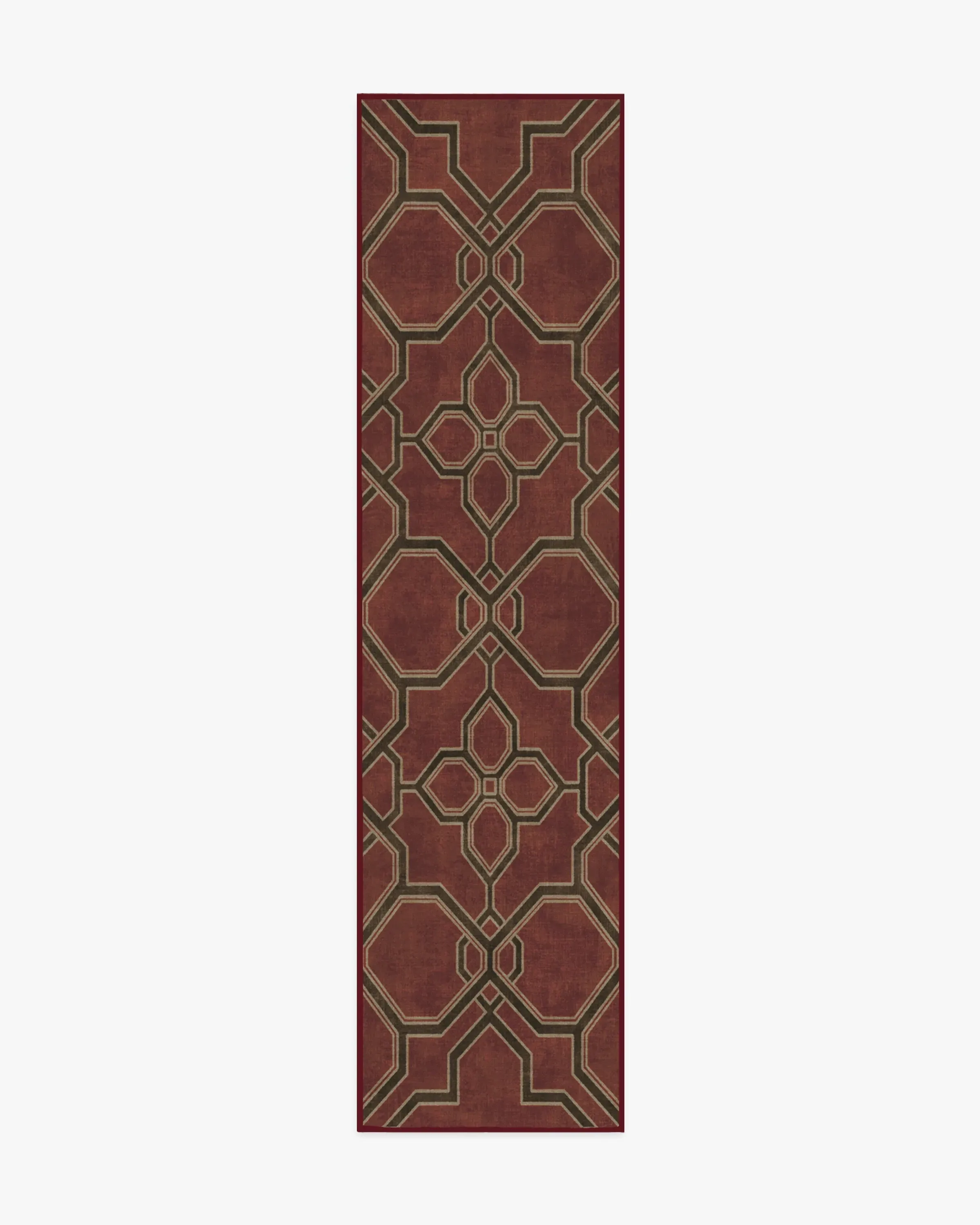 Rectangular Area Rug Machine Washable - Red