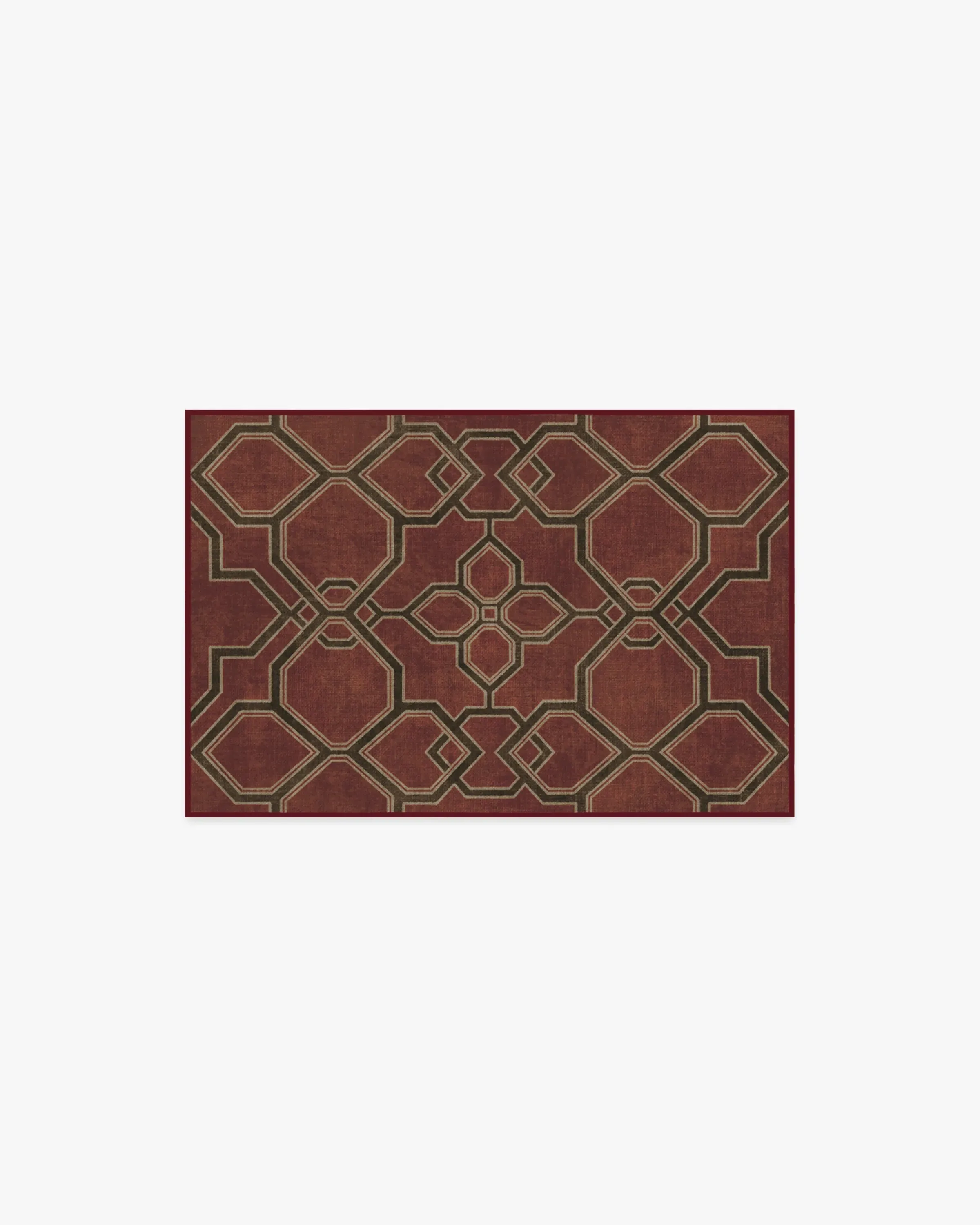 Rectangular Area Rug Machine Washable - Red image