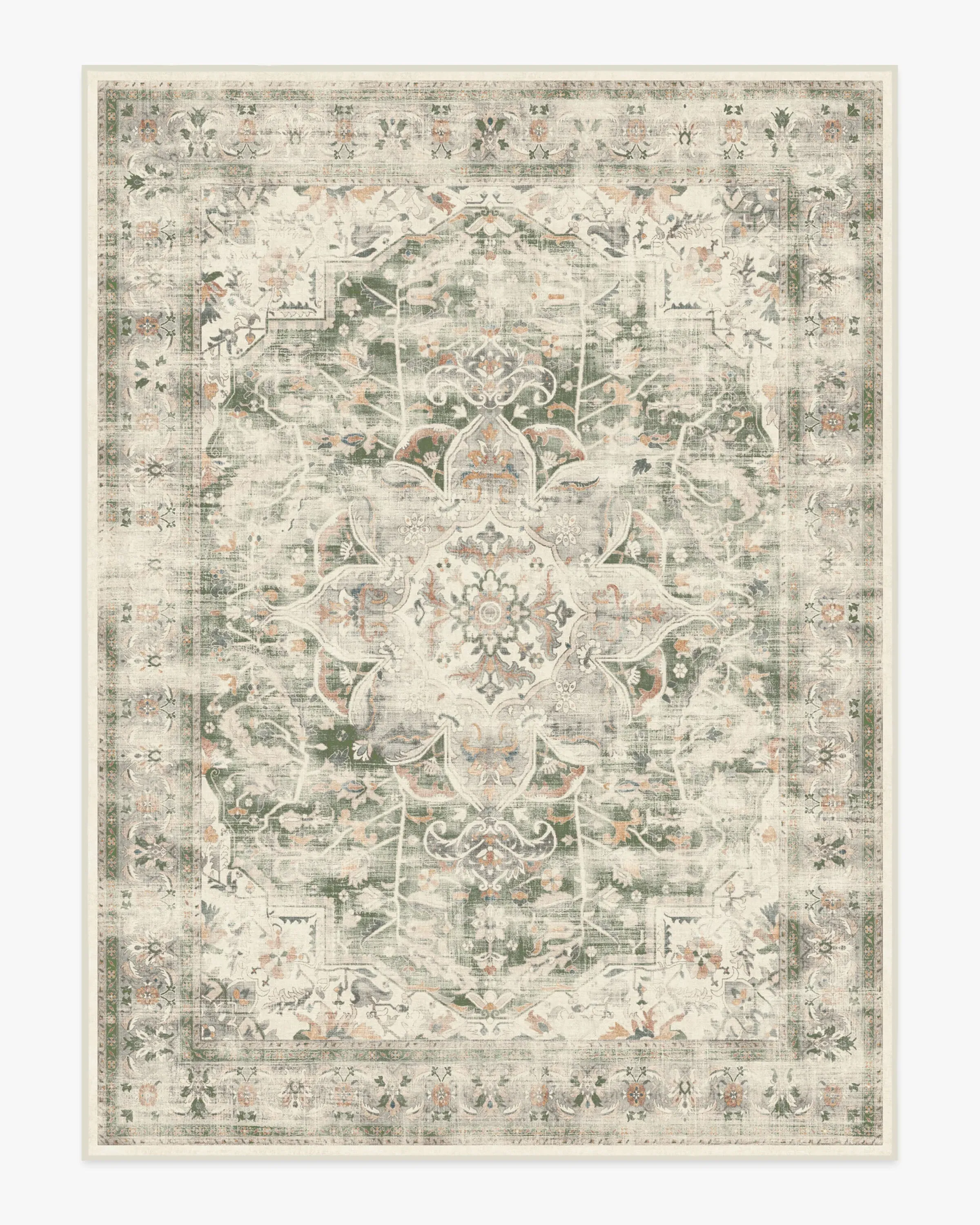 Rectangular Area Rug Machine Washable - Sage
