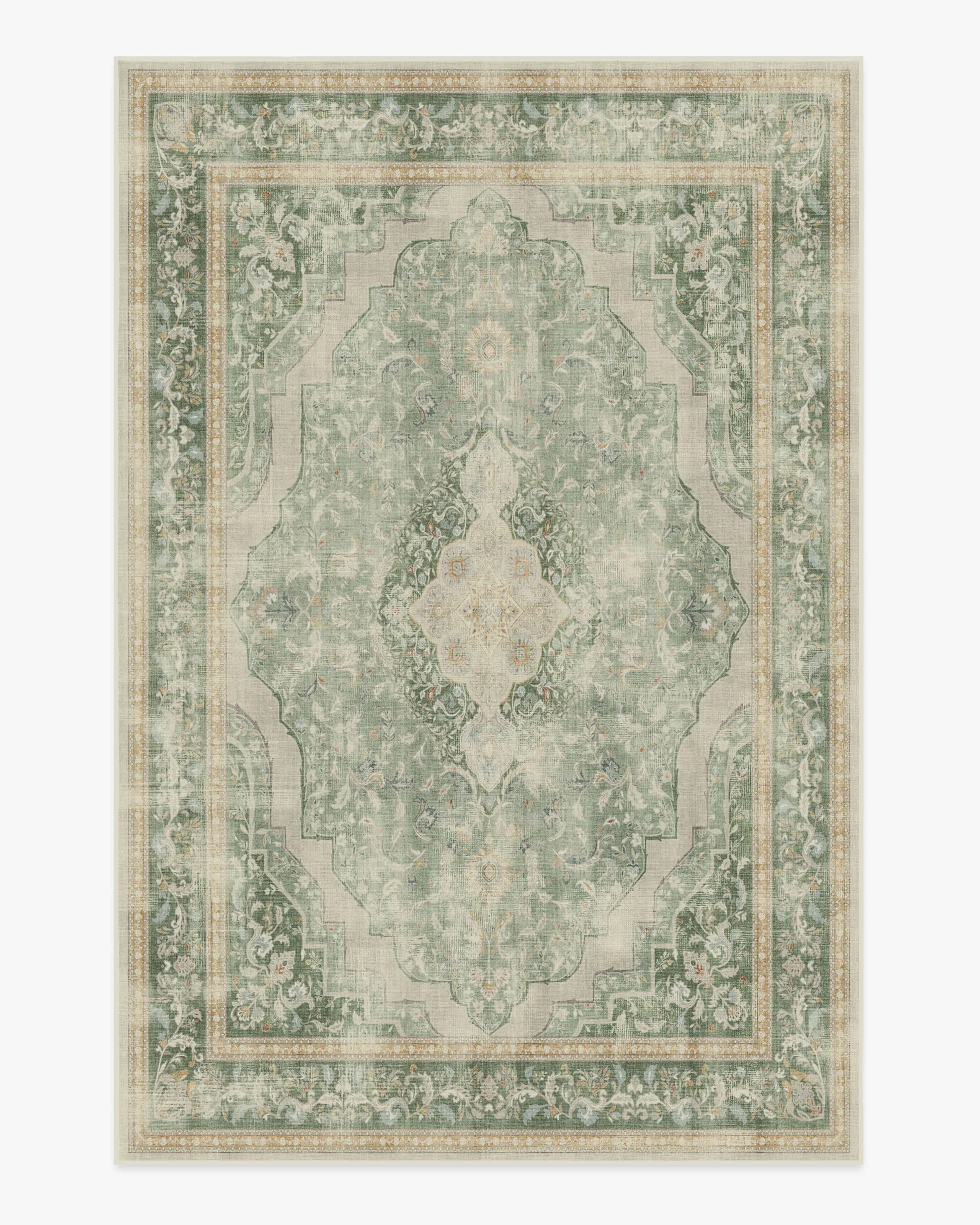 Rectangular Area Rug Machine Washable - Sage