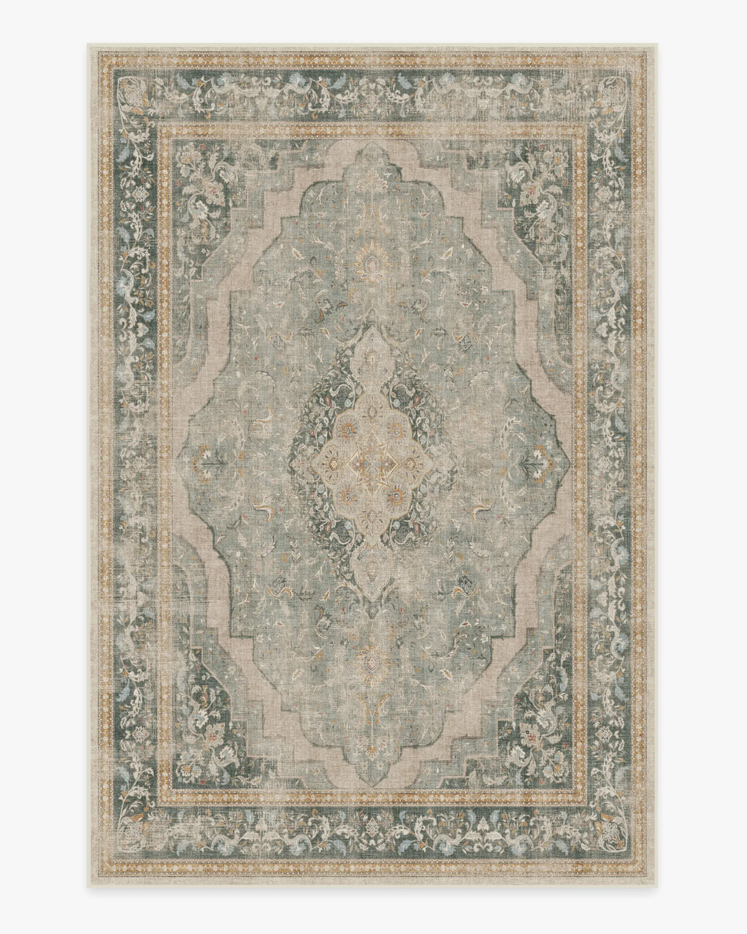 Rectangular Area Rug Machine Washable - Sage
