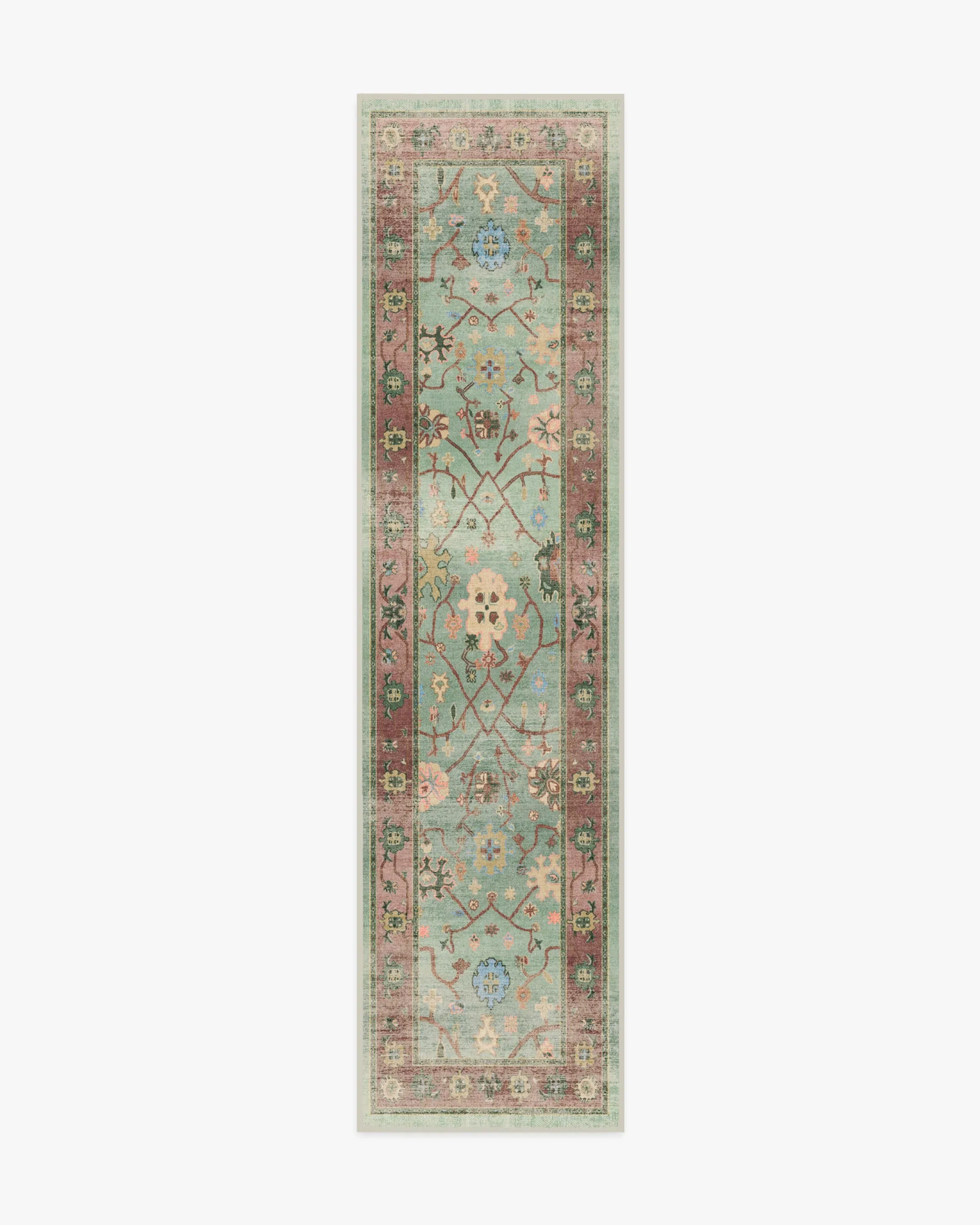 Rectangular Area Rug Machine Washable - Sage