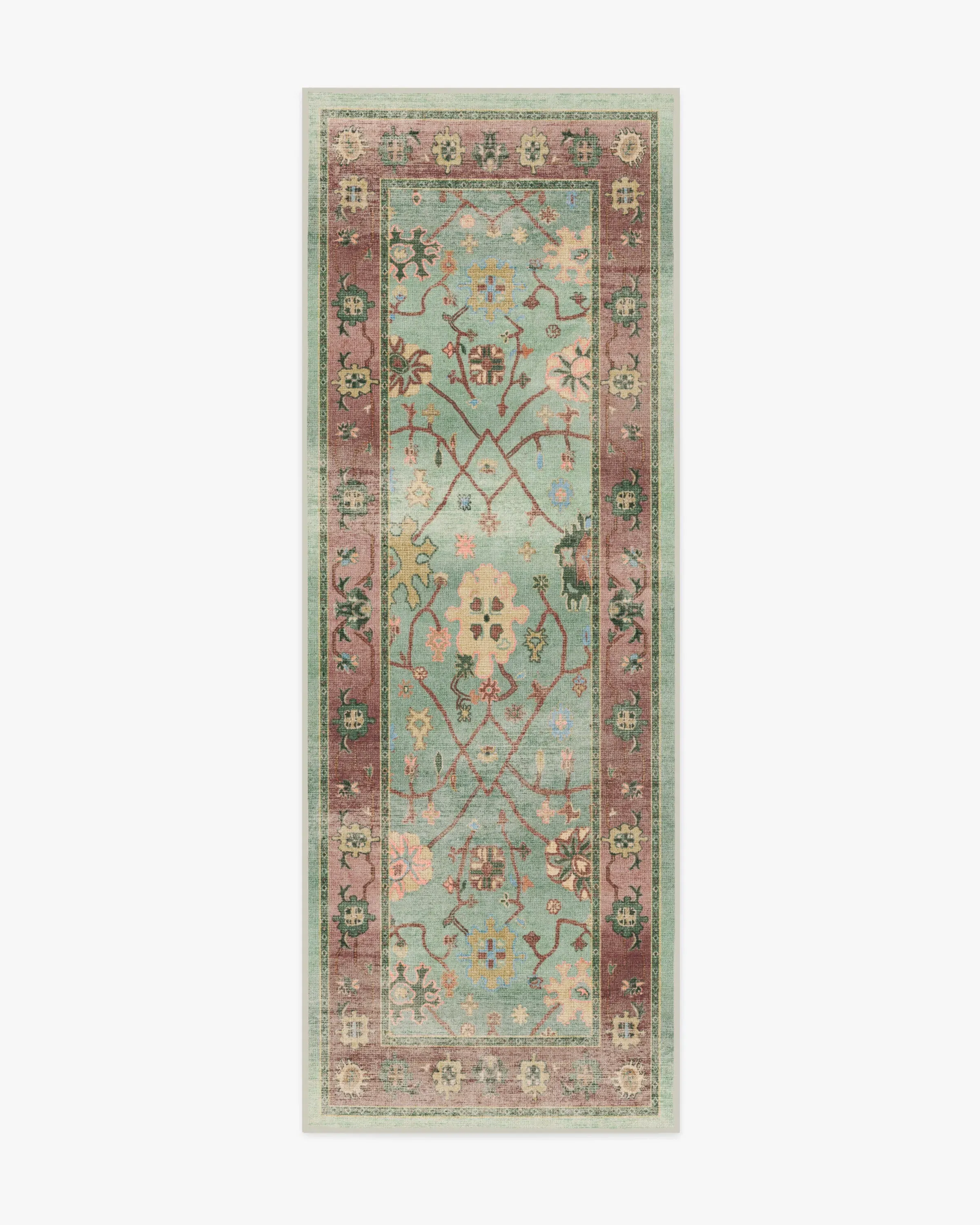 Rectangular Area Rug Machine Washable - Sage