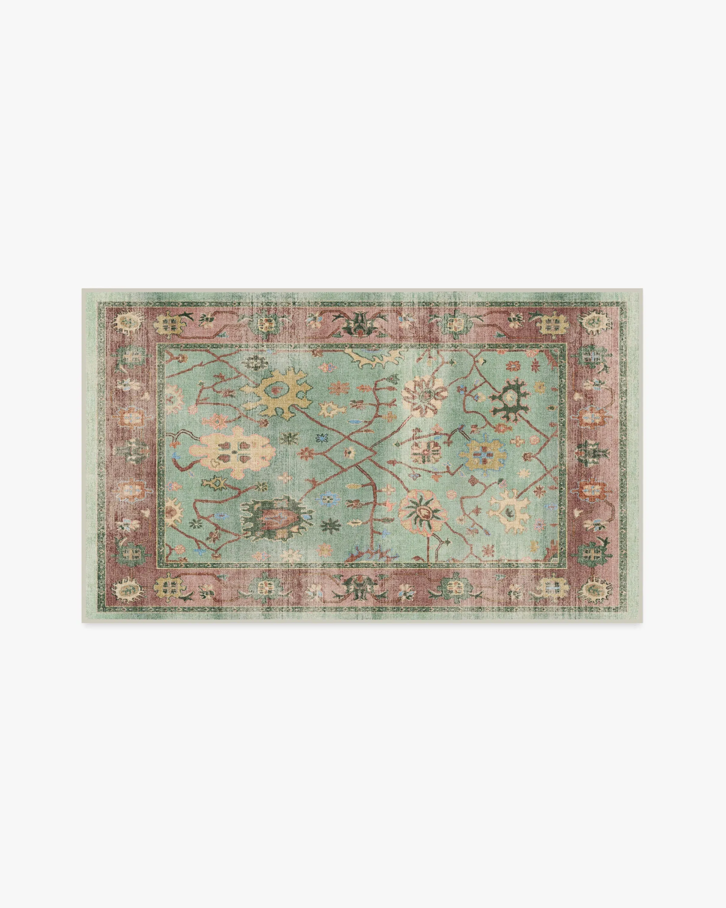 Rectangular Area Rug Machine Washable - Sage