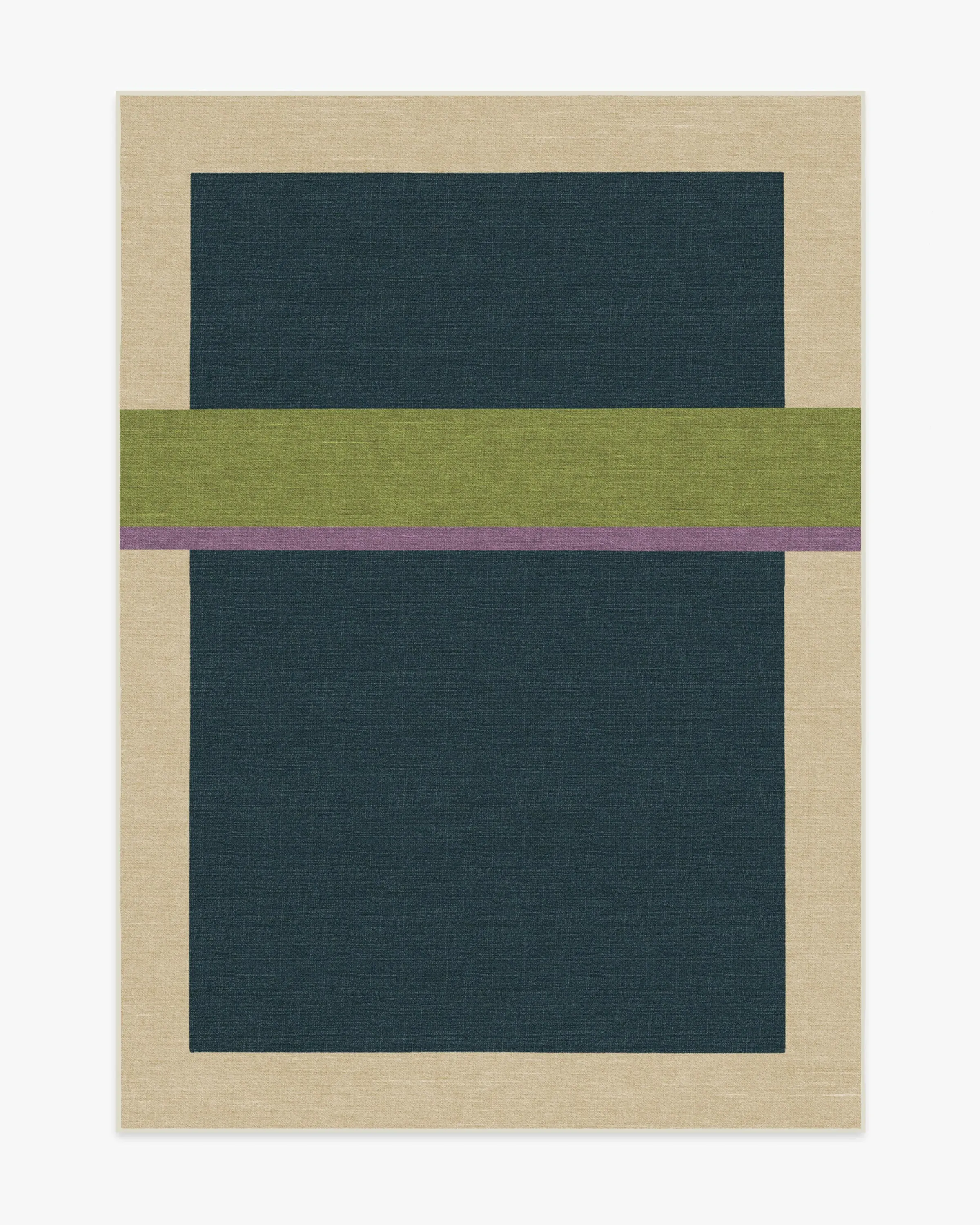 Rectangular Area Rug Machine Washable - Teal