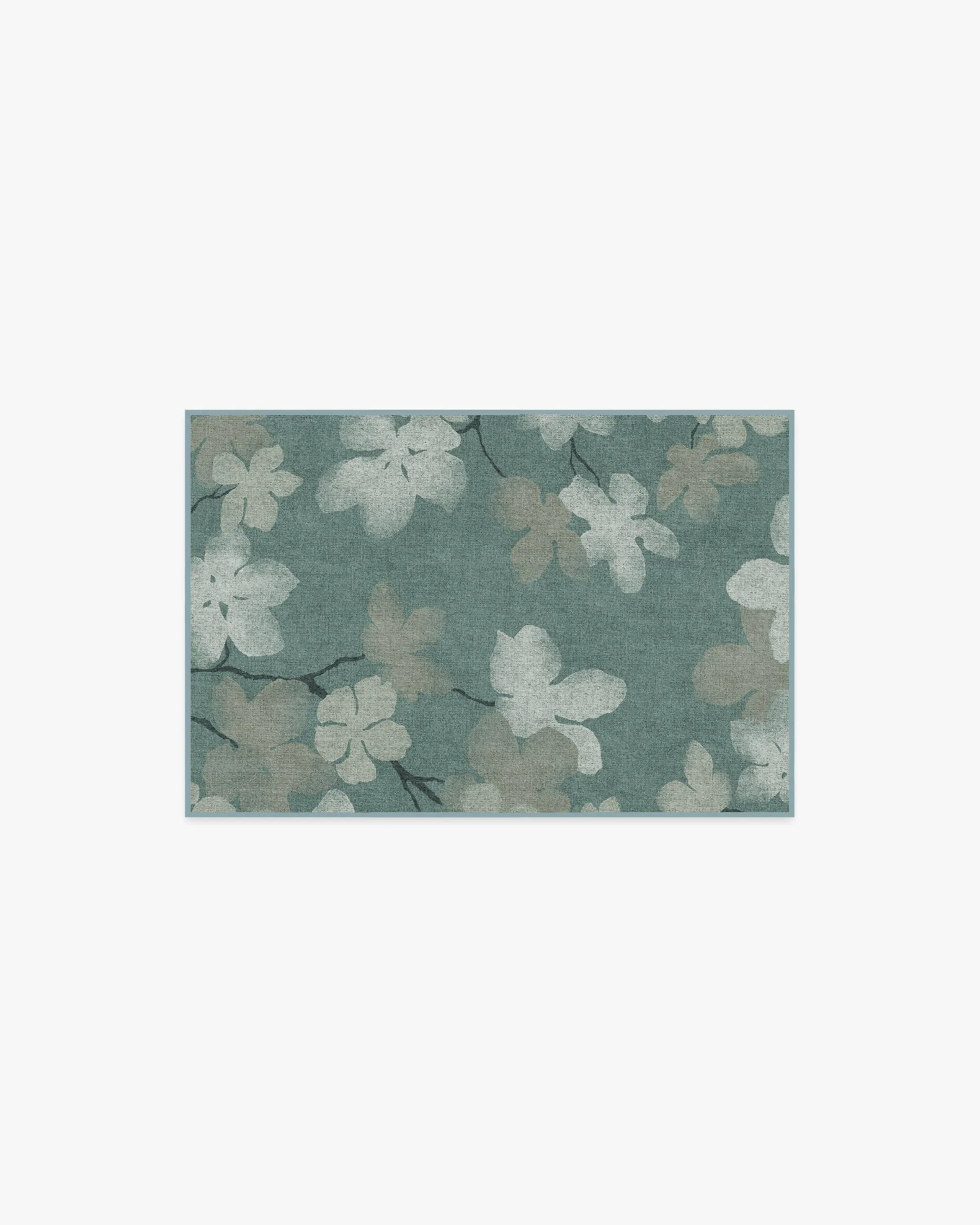 Rectangular Area Rug Machine Washable - Teal image