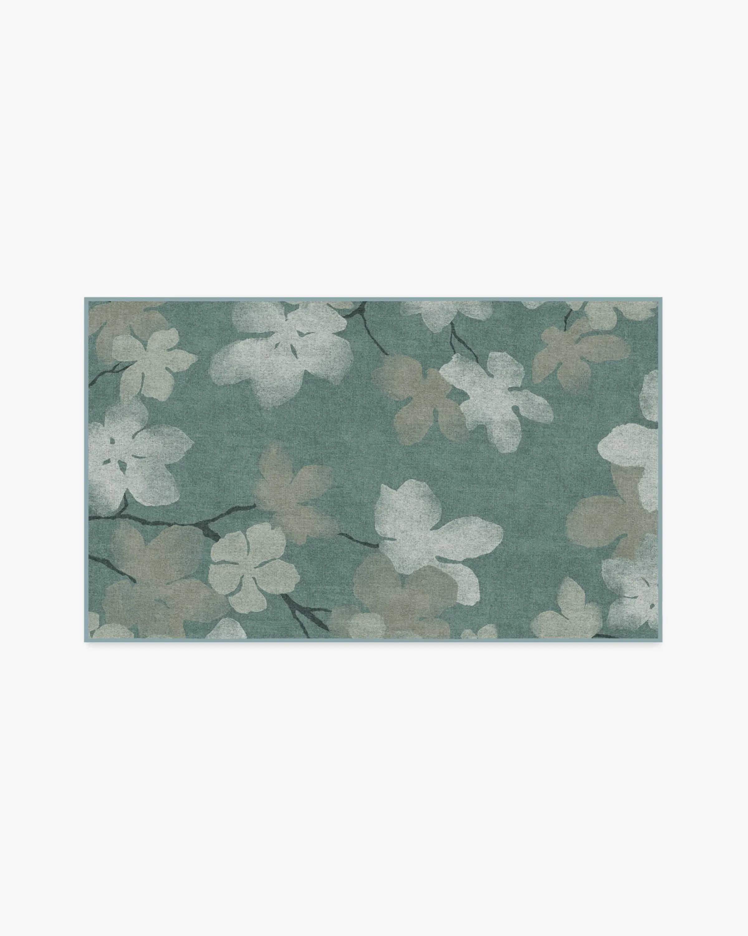 Rectangular Area Rug Machine Washable - Teal