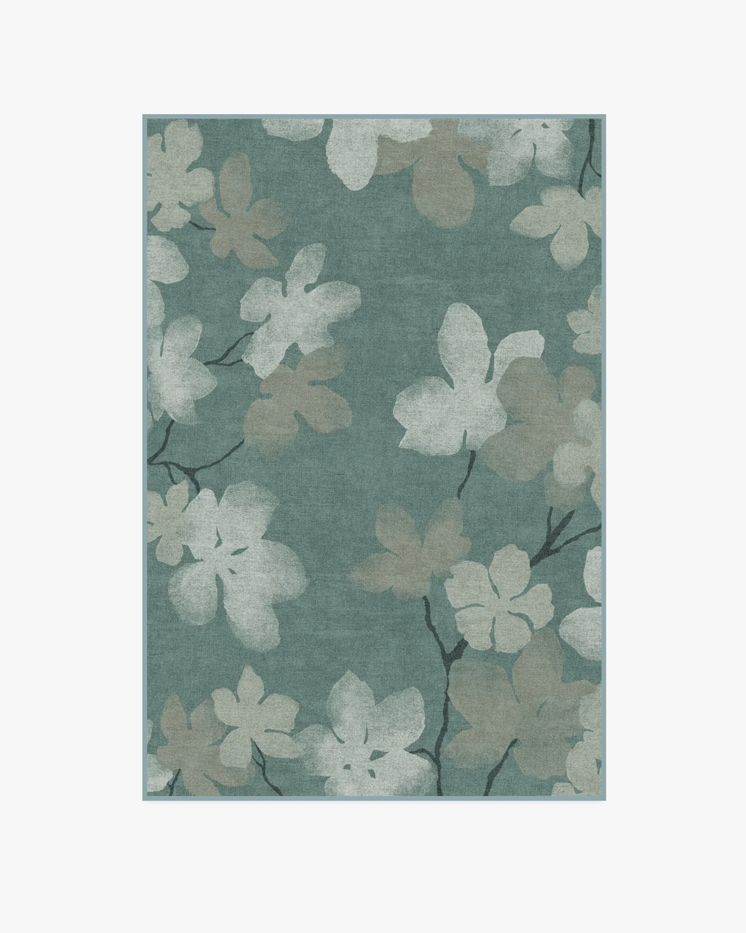 Rectangular Area Rug Machine Washable - Teal