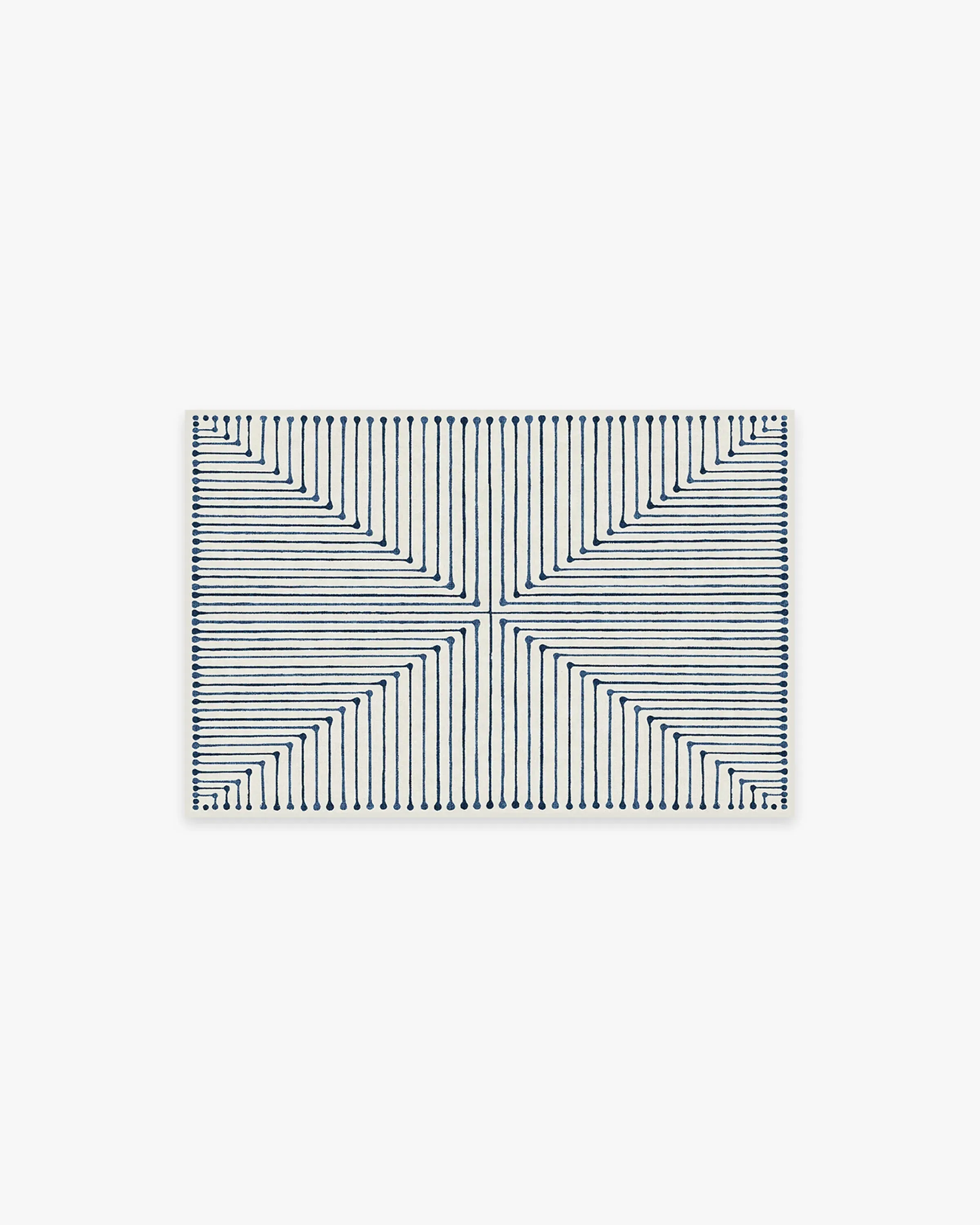 Rectangular Area Rug Washable - Blue image