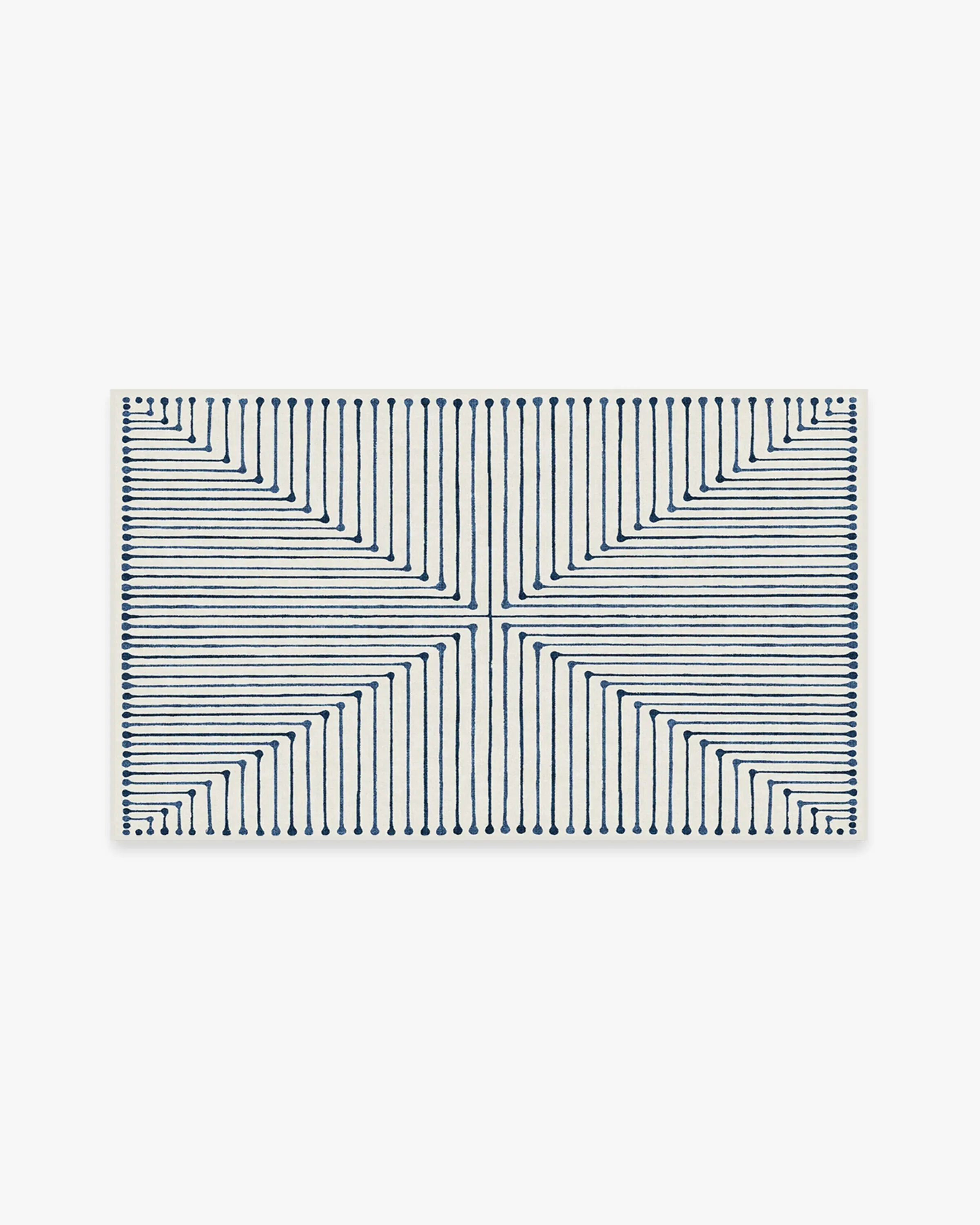 Rectangular Area Rug Washable - Blue