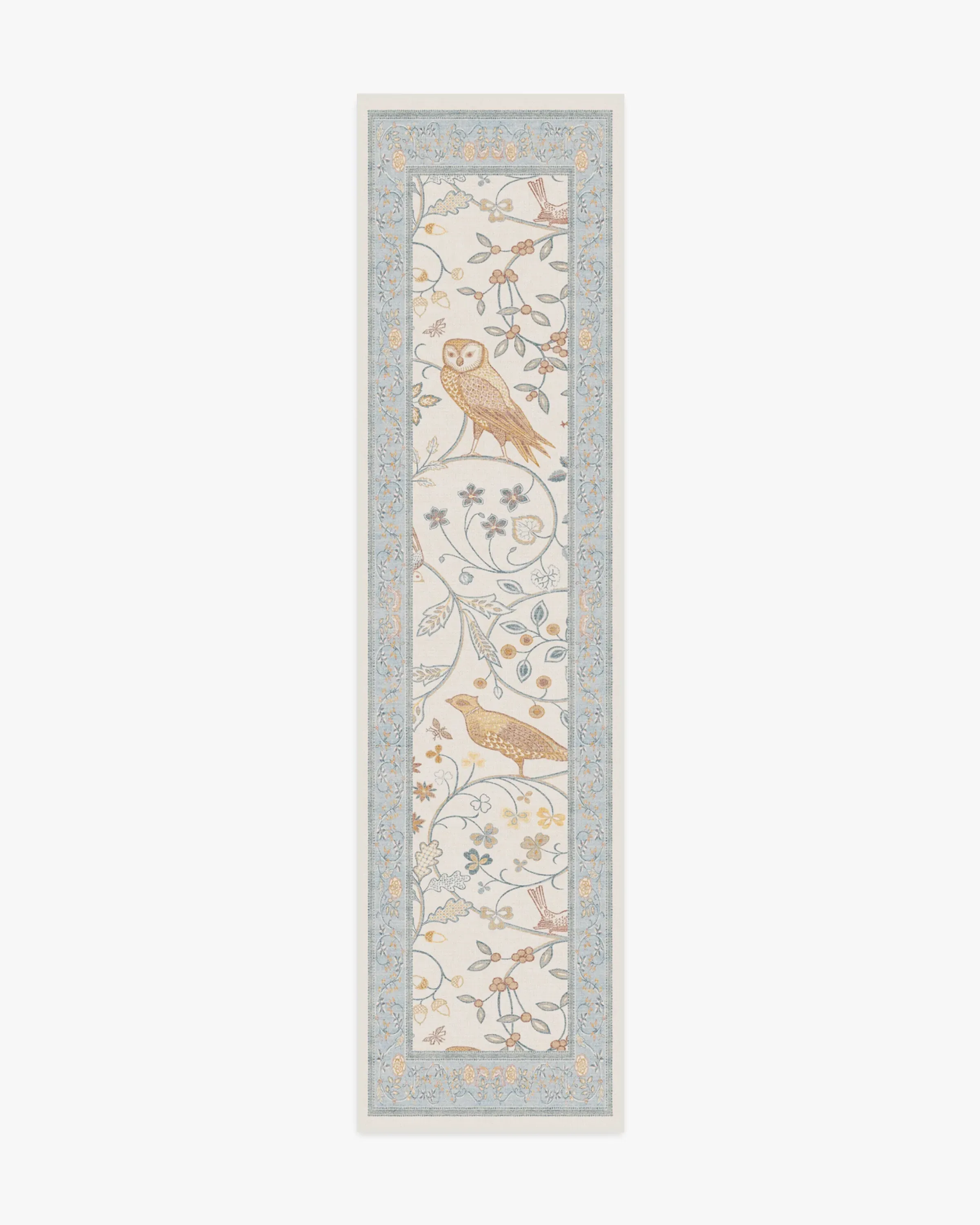 Rectangular Machine Washable Area Rug - Ivory & Blue