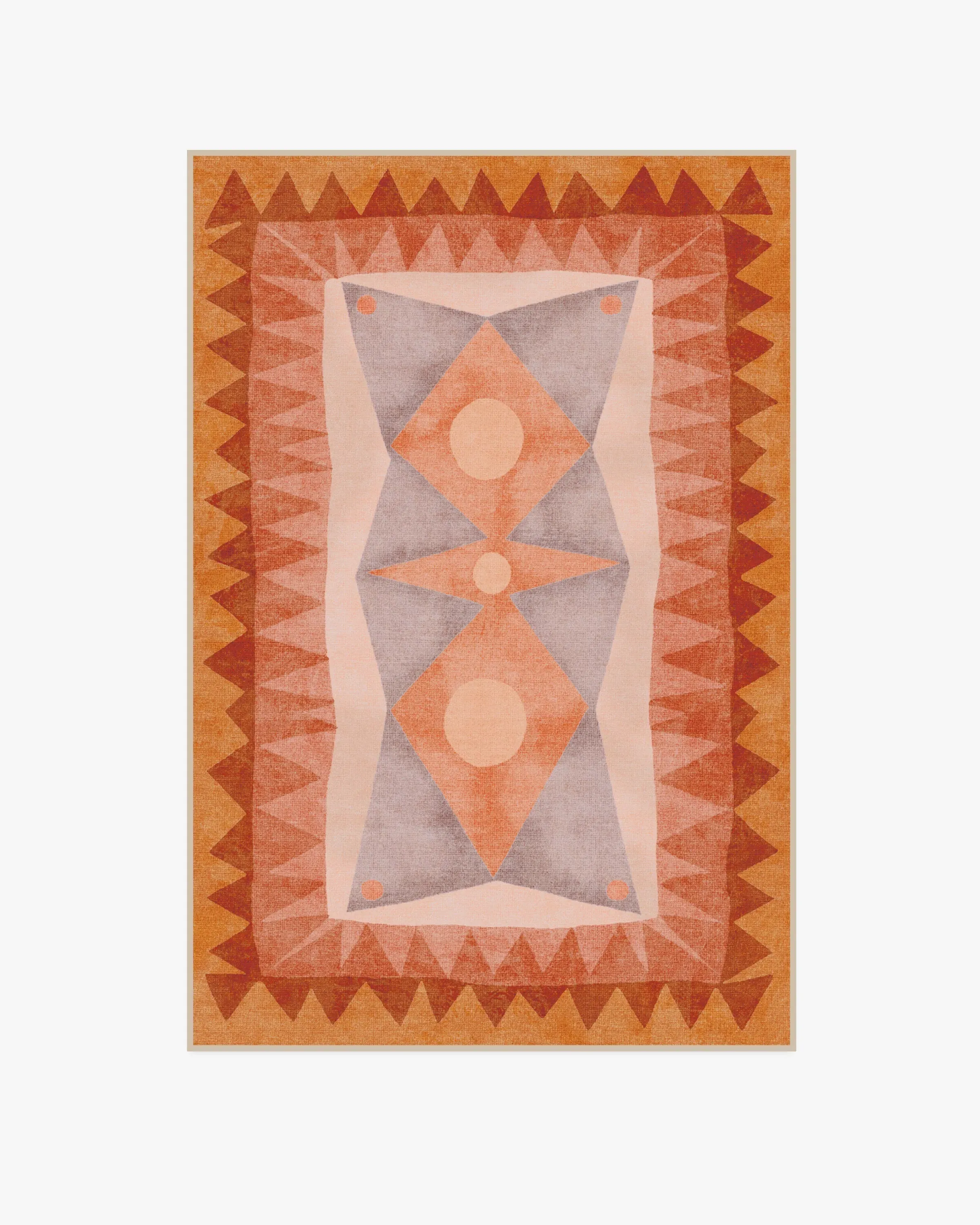 Rectangular Machine Washable Area Rug - Orange