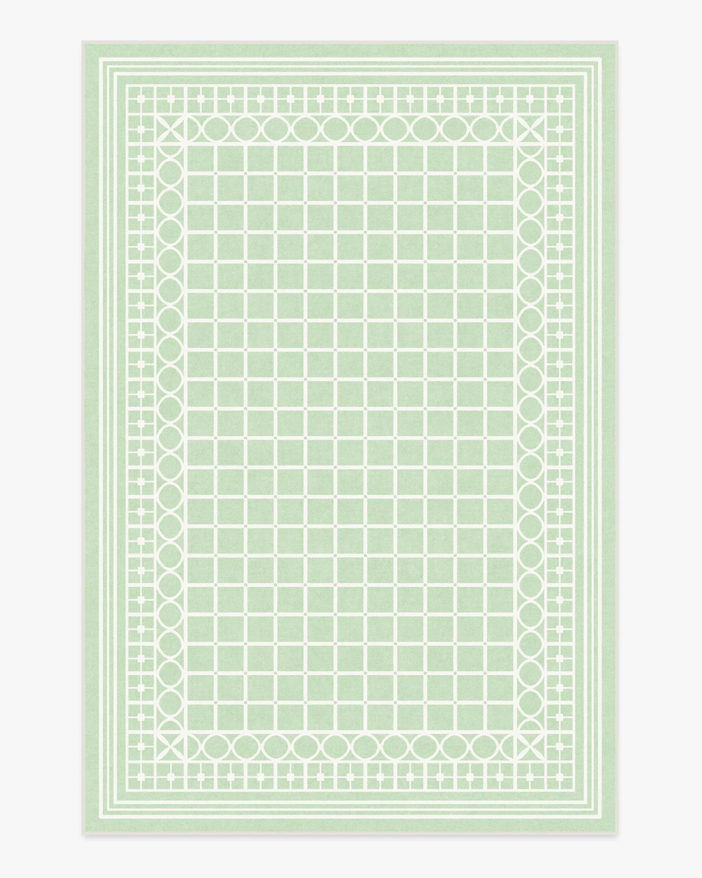 Rectangular Machine Washable Area Rug - Sage Green