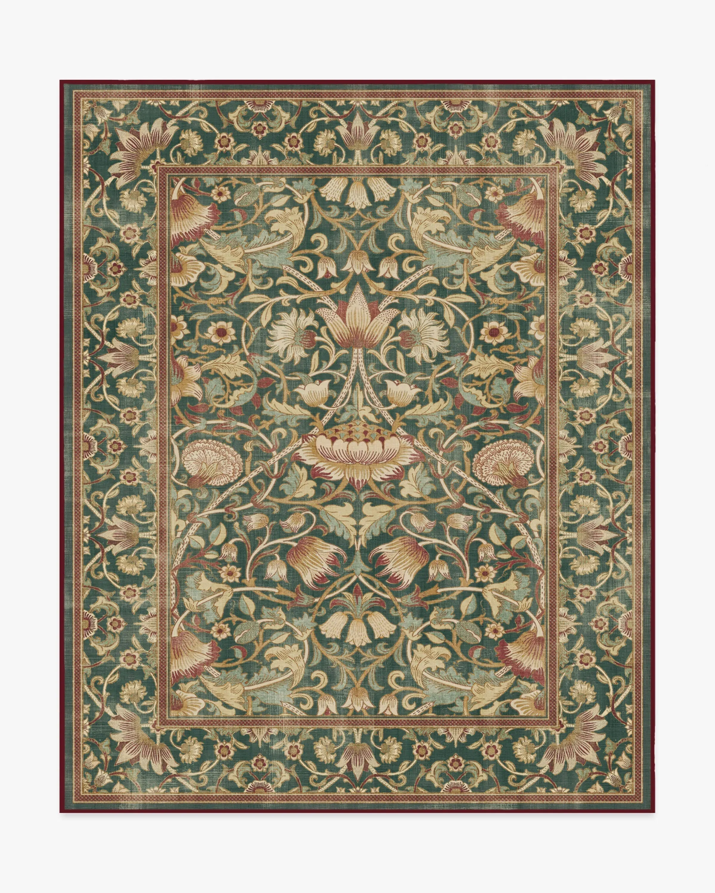 Rectangular Machine Washable Rug - Evergreen, Gold