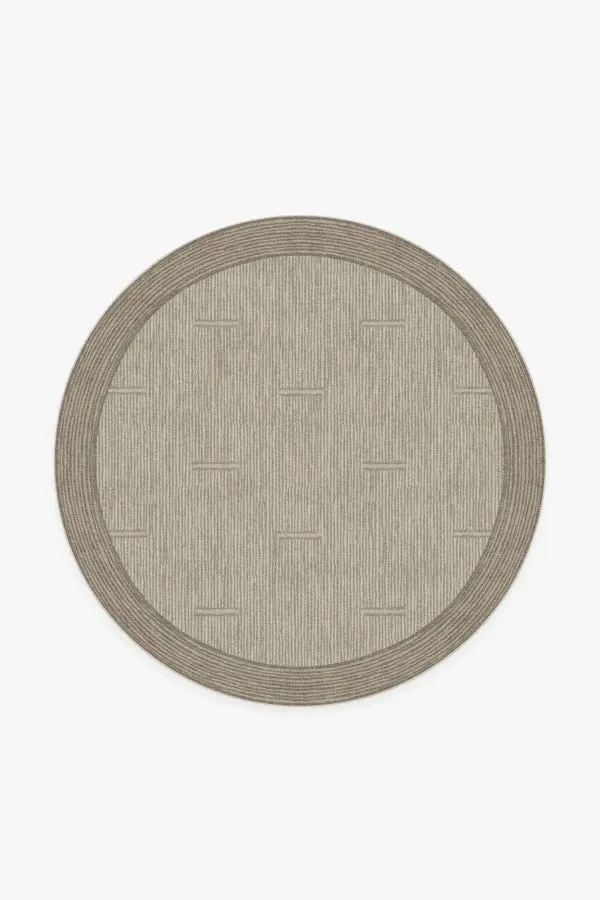 Round Area Rug Machine Washable - Beige