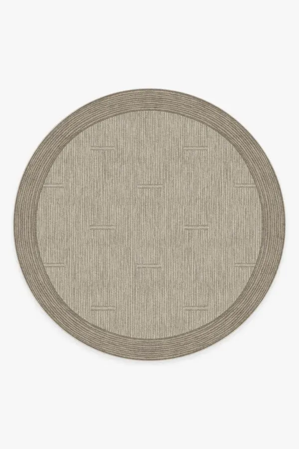 Round Area Rug Machine Washable - Beige