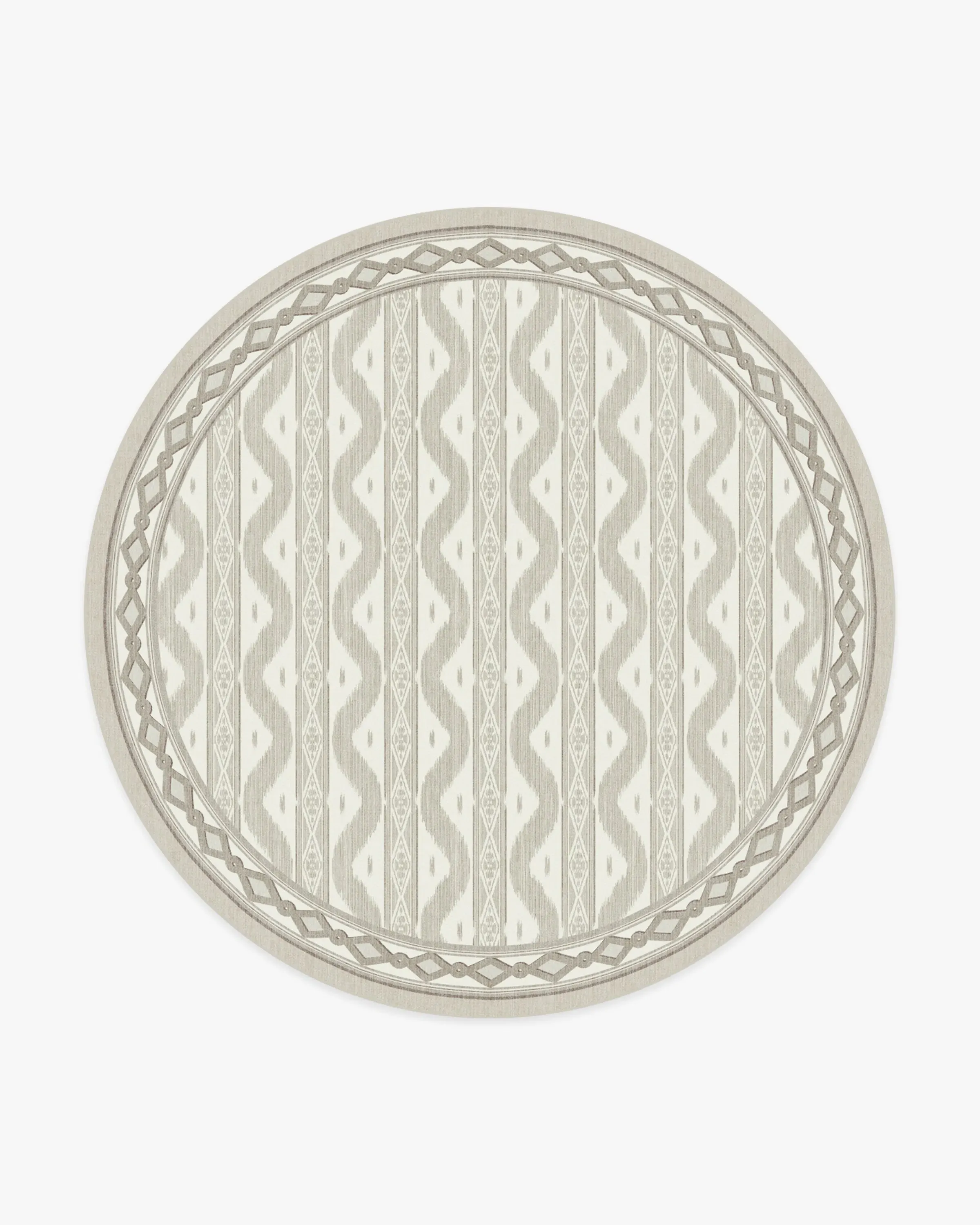 Round Area Rug Machine Washable - Beige