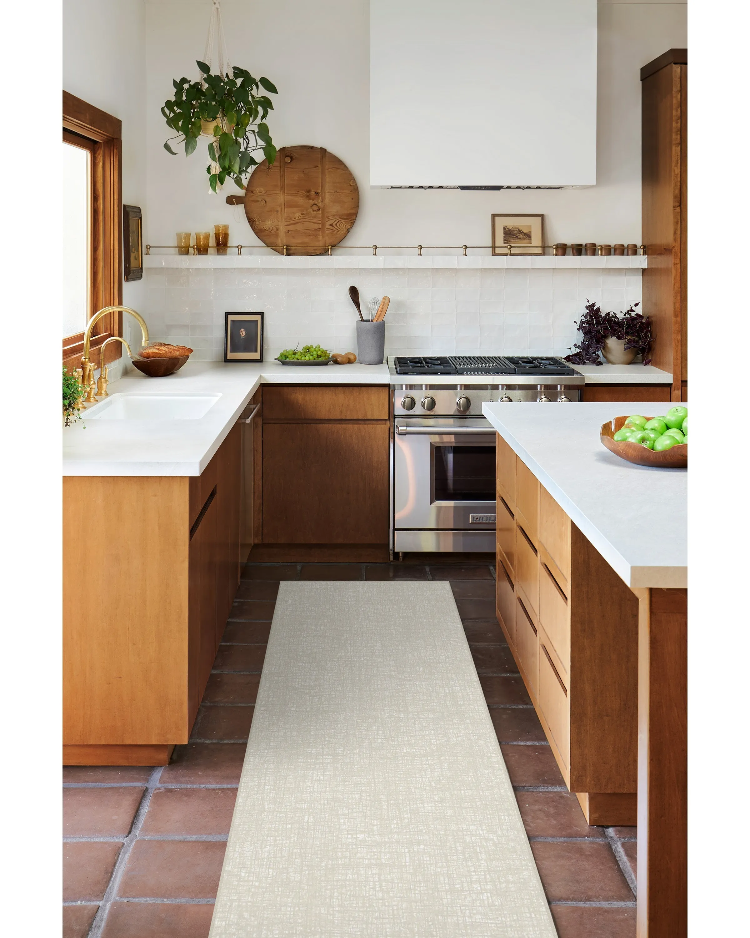 Round Area Rug Machine Washable - Beige