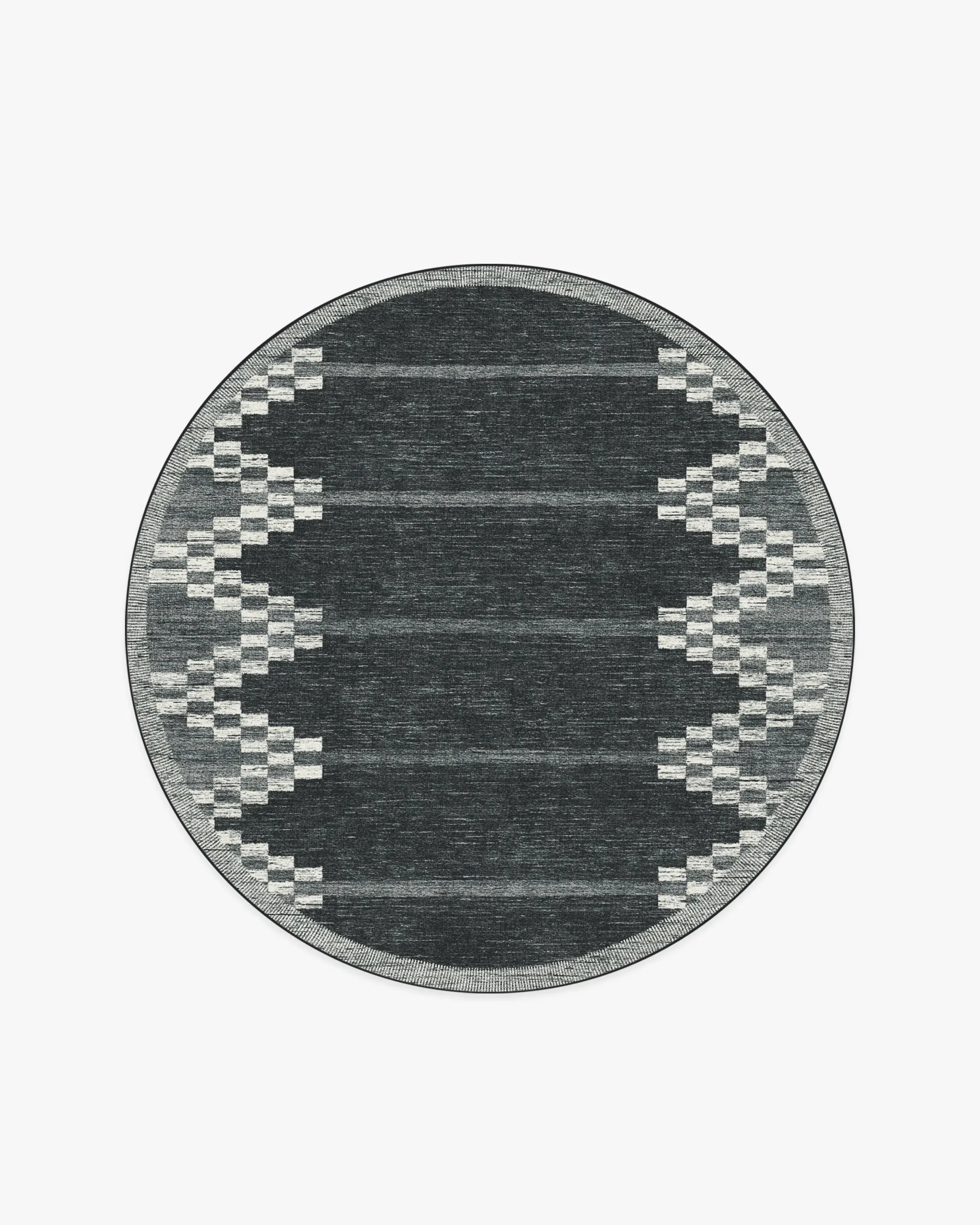 Round Area Rug Machine Washable - Black