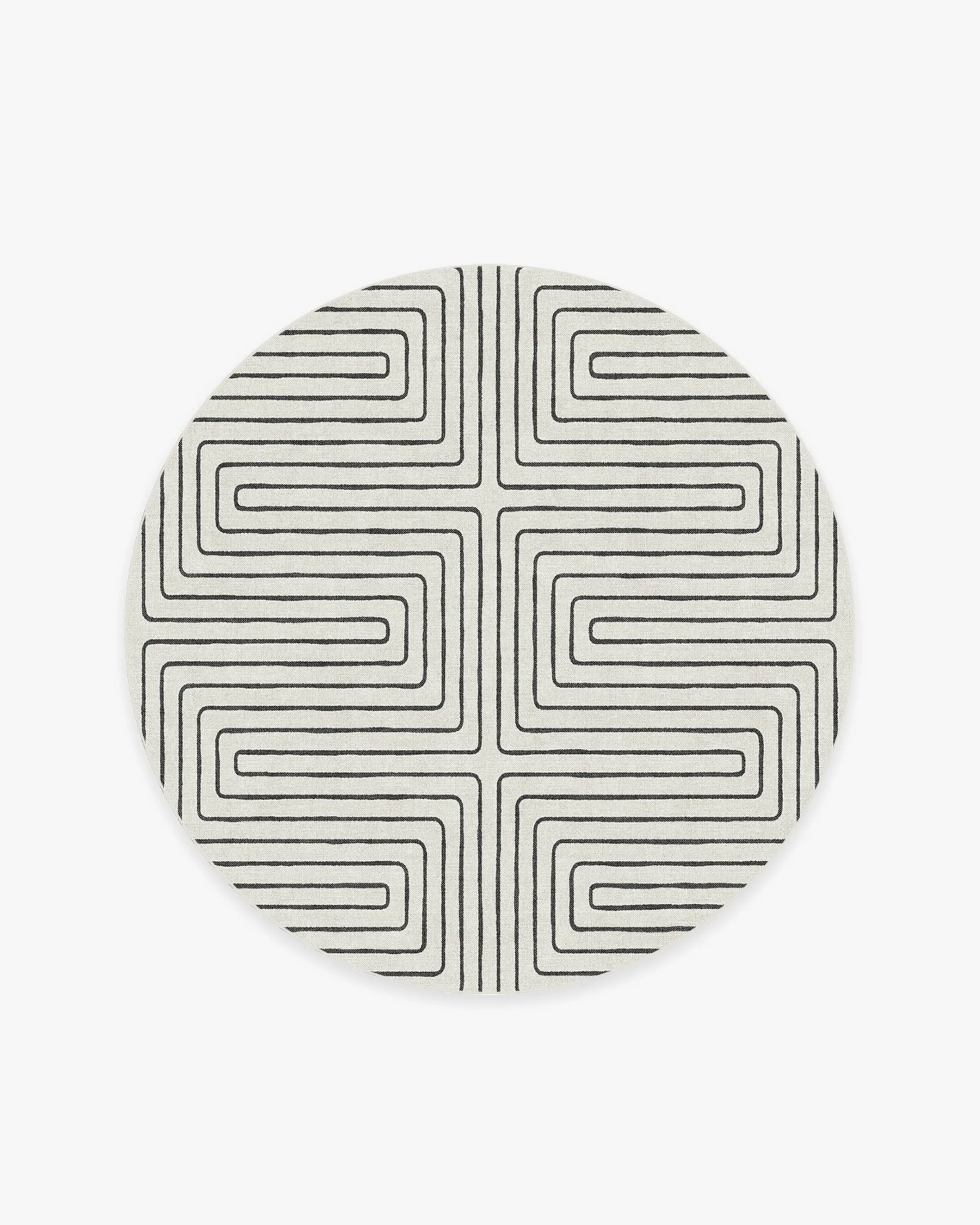 Round Area Rug Machine Washable - Black