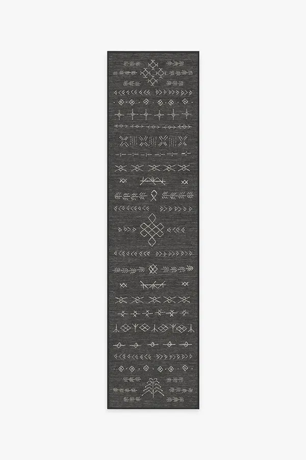 Round Area Rug Machine Washable - Black