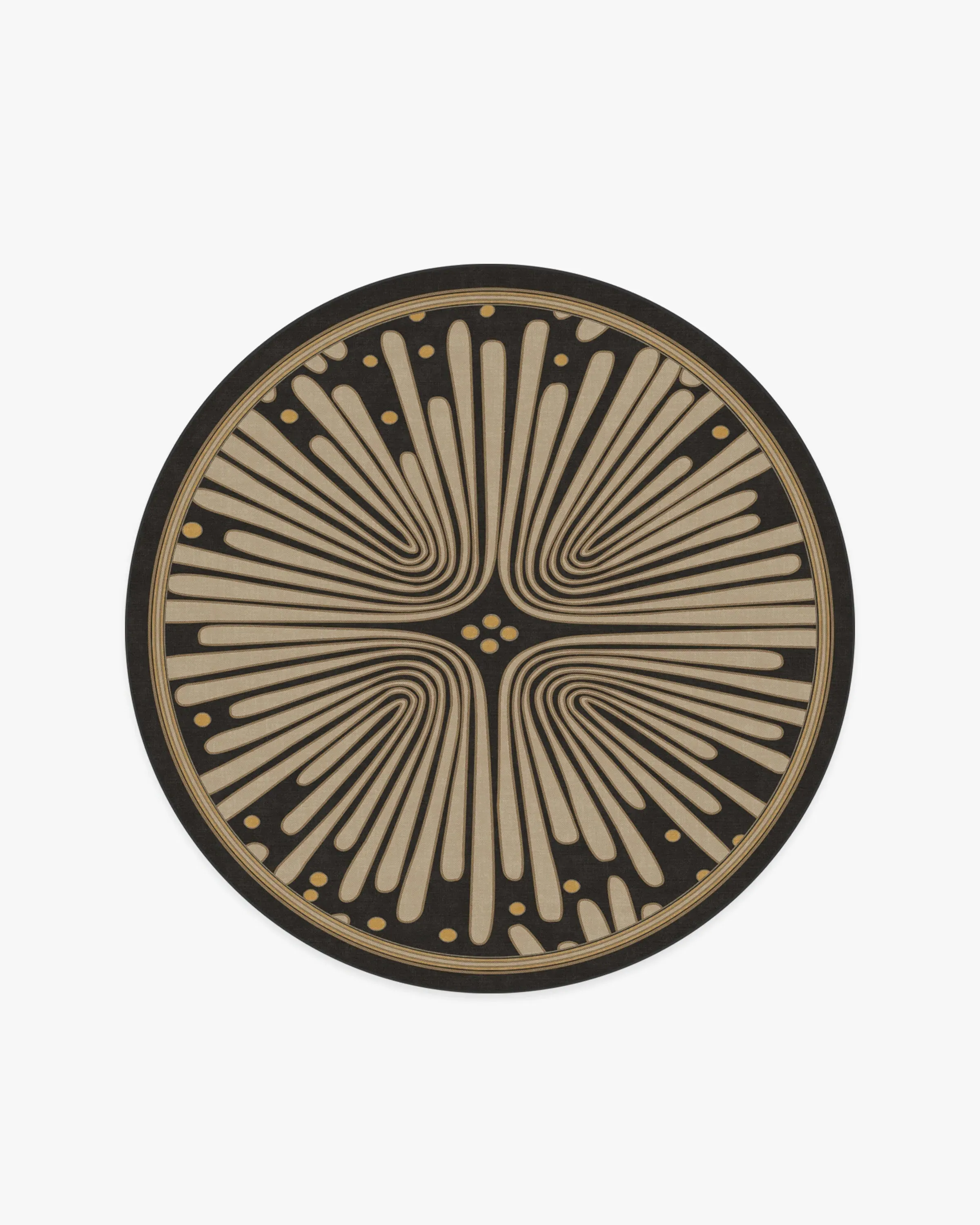 Round Area Rug Machine Washable - Black