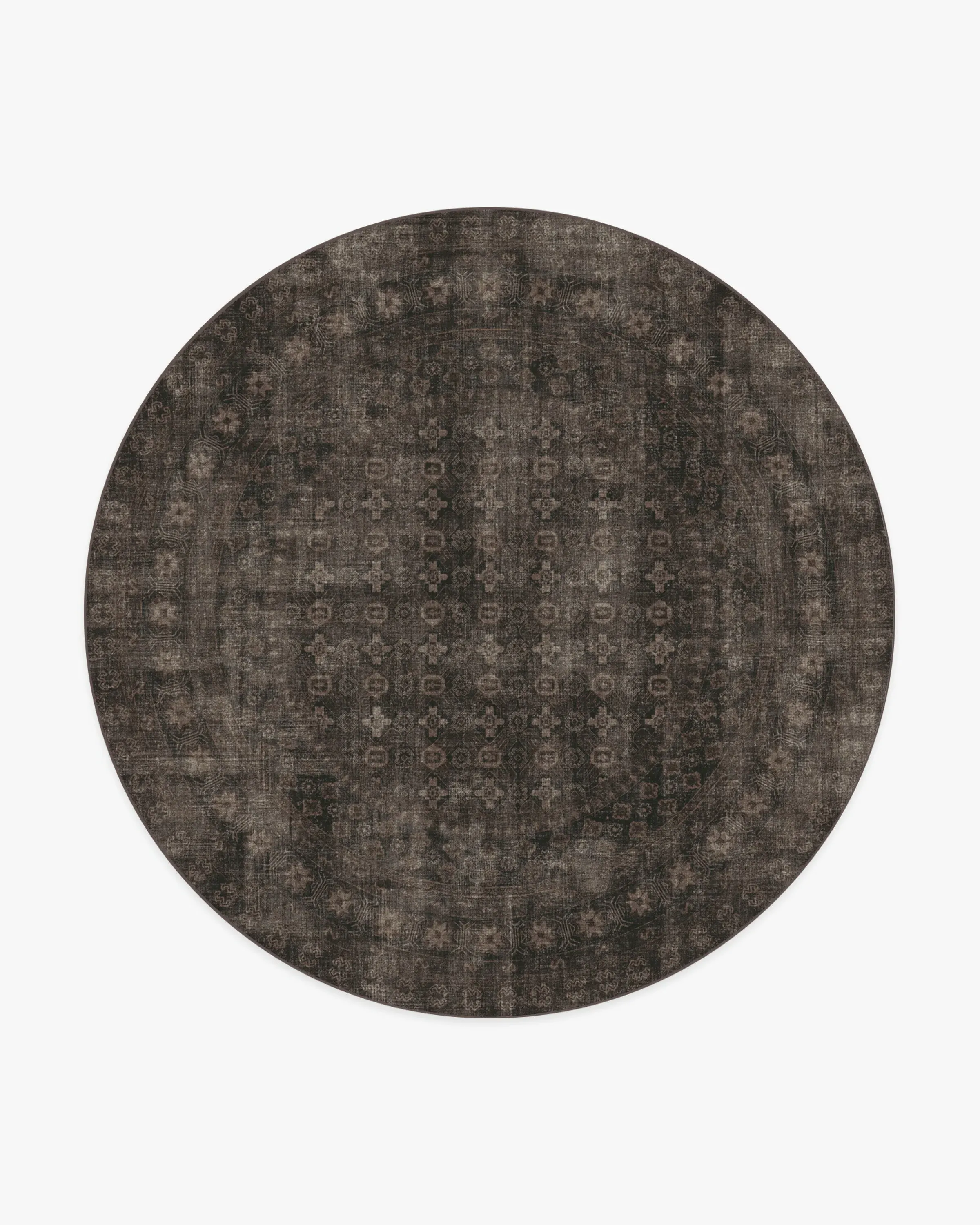 Round Area Rug Machine Washable - Black
