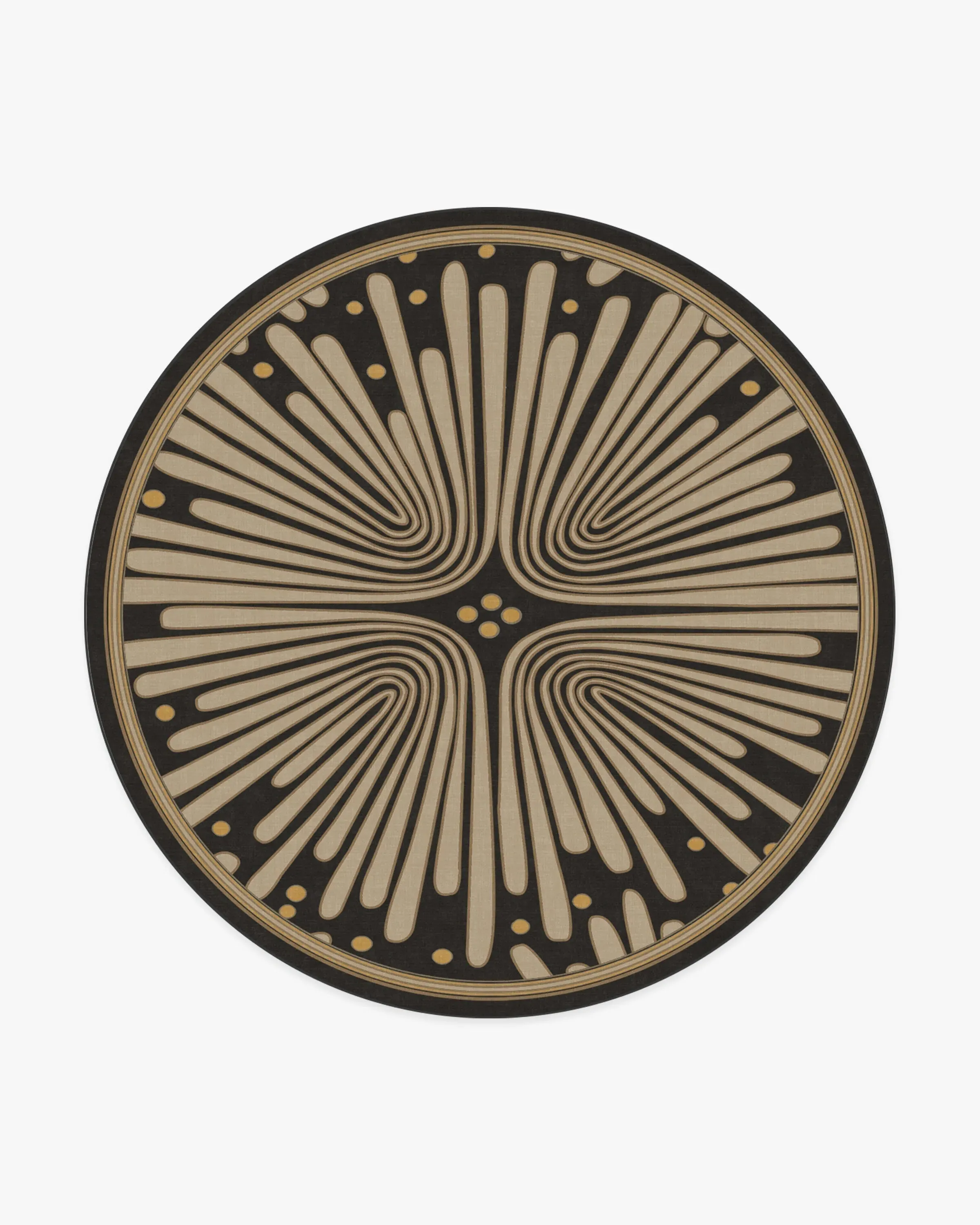 Round Area Rug Machine Washable - Black