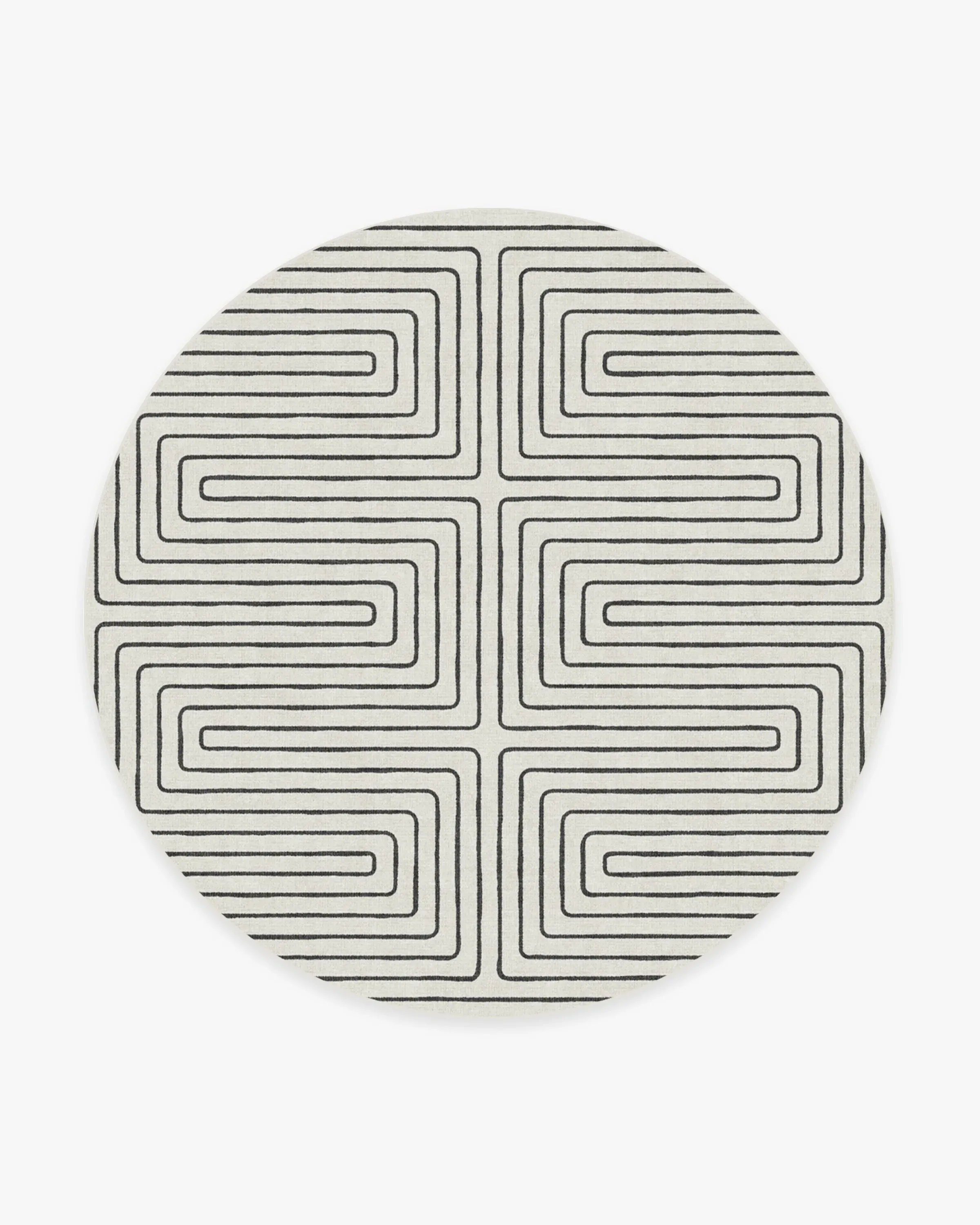 Round Area Rug Machine Washable - Black