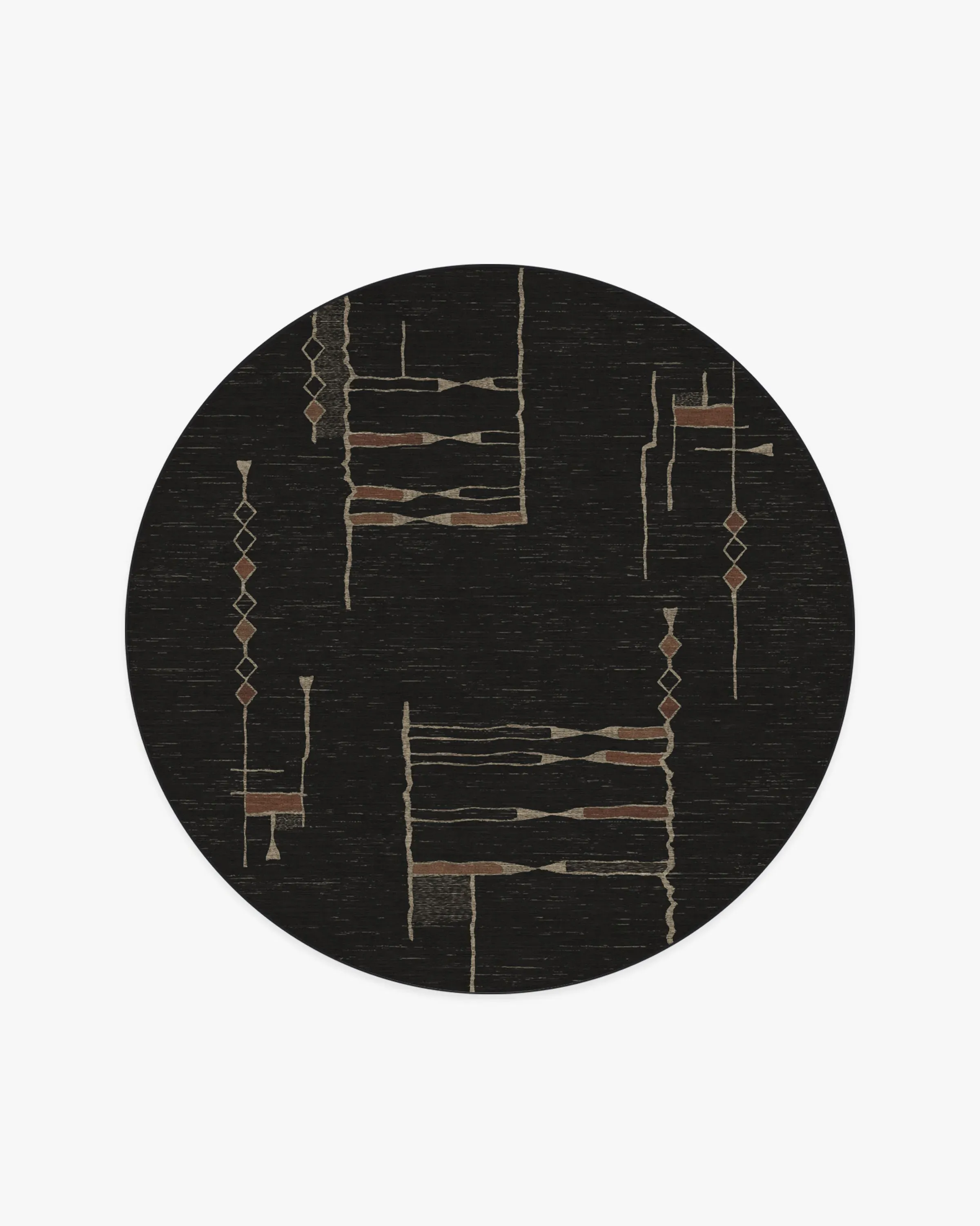 Round Area Rug Machine Washable - Black