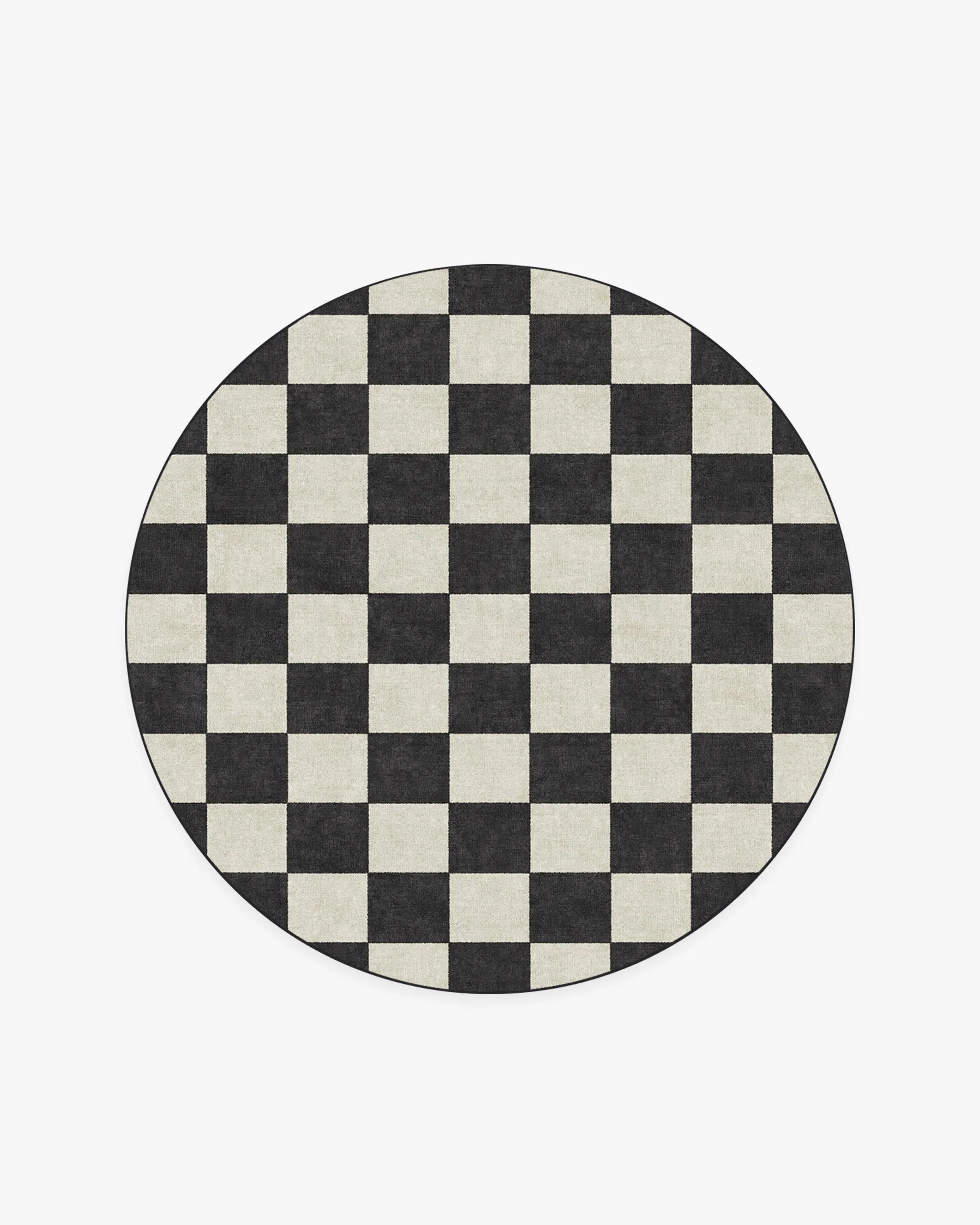 Round Area Rug Machine Washable - Black, Chenille