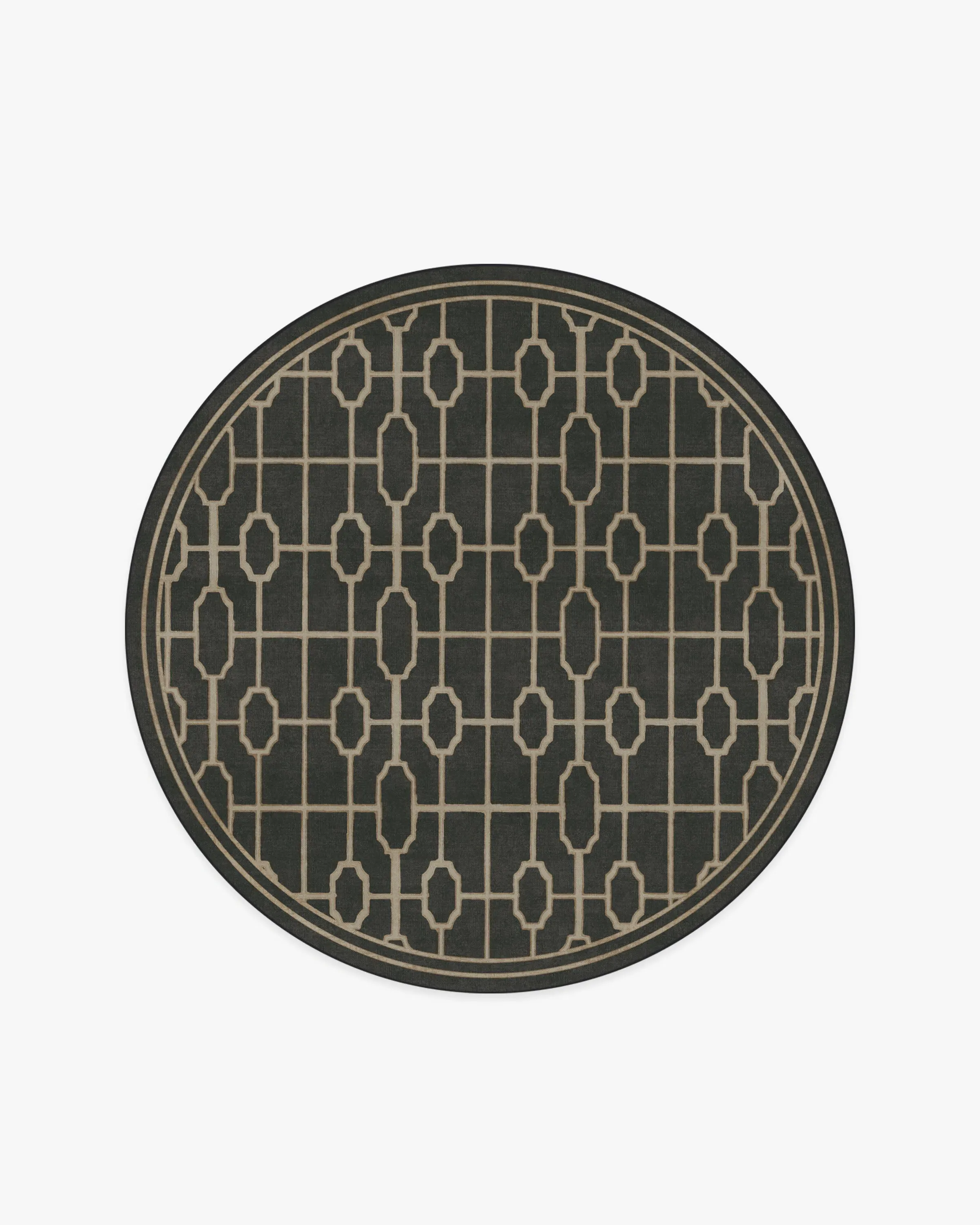 Round Area Rug Machine Washable - Black, Gold