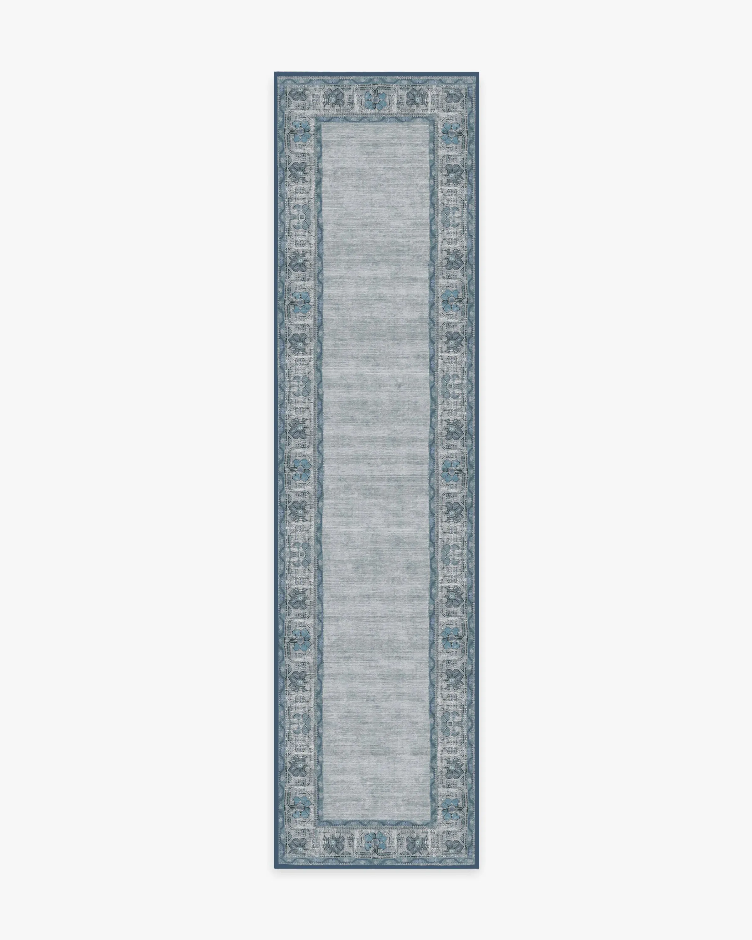 Round Area Rug Machine Washable - Blue