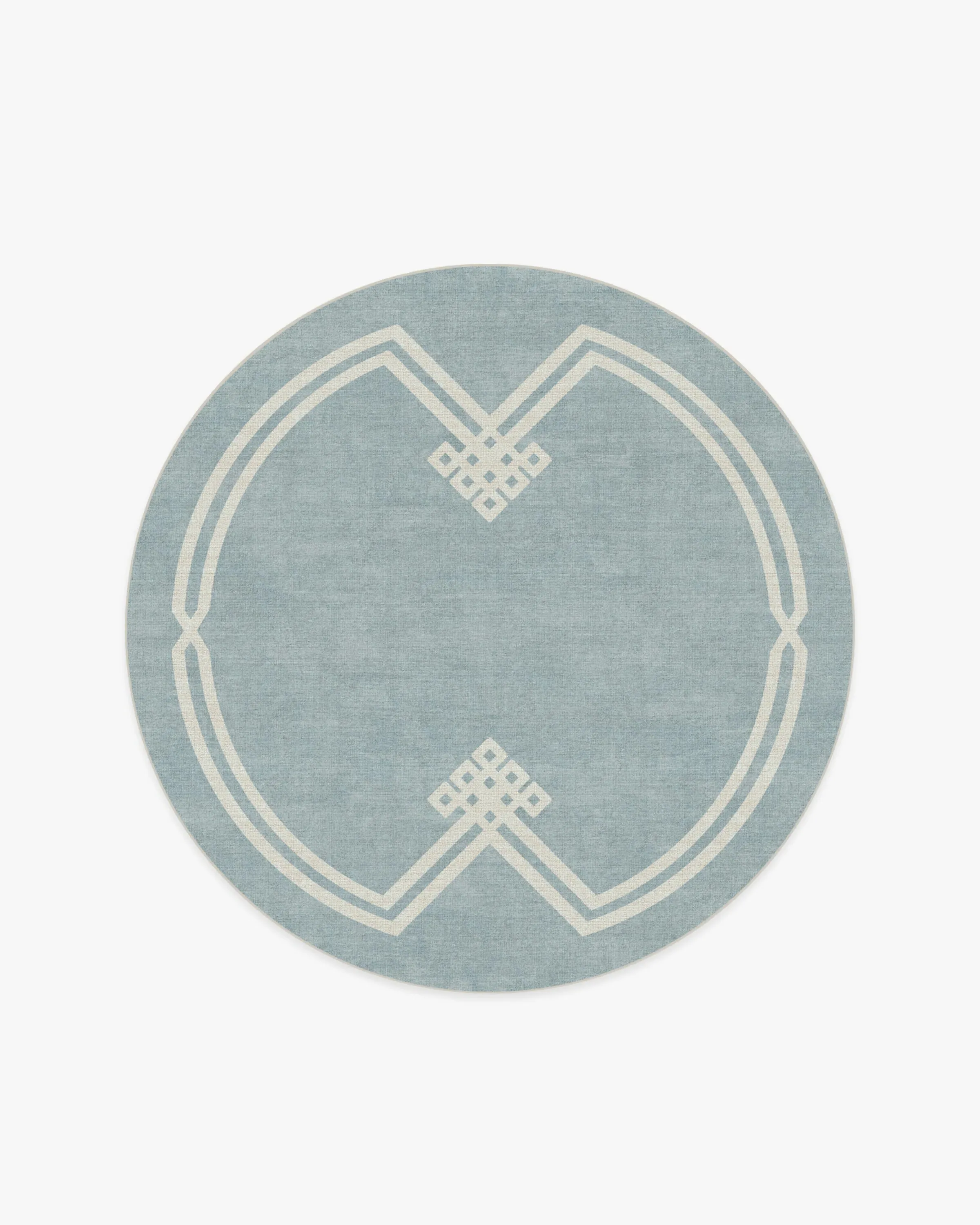 Round Area Rug Machine Washable - Blue