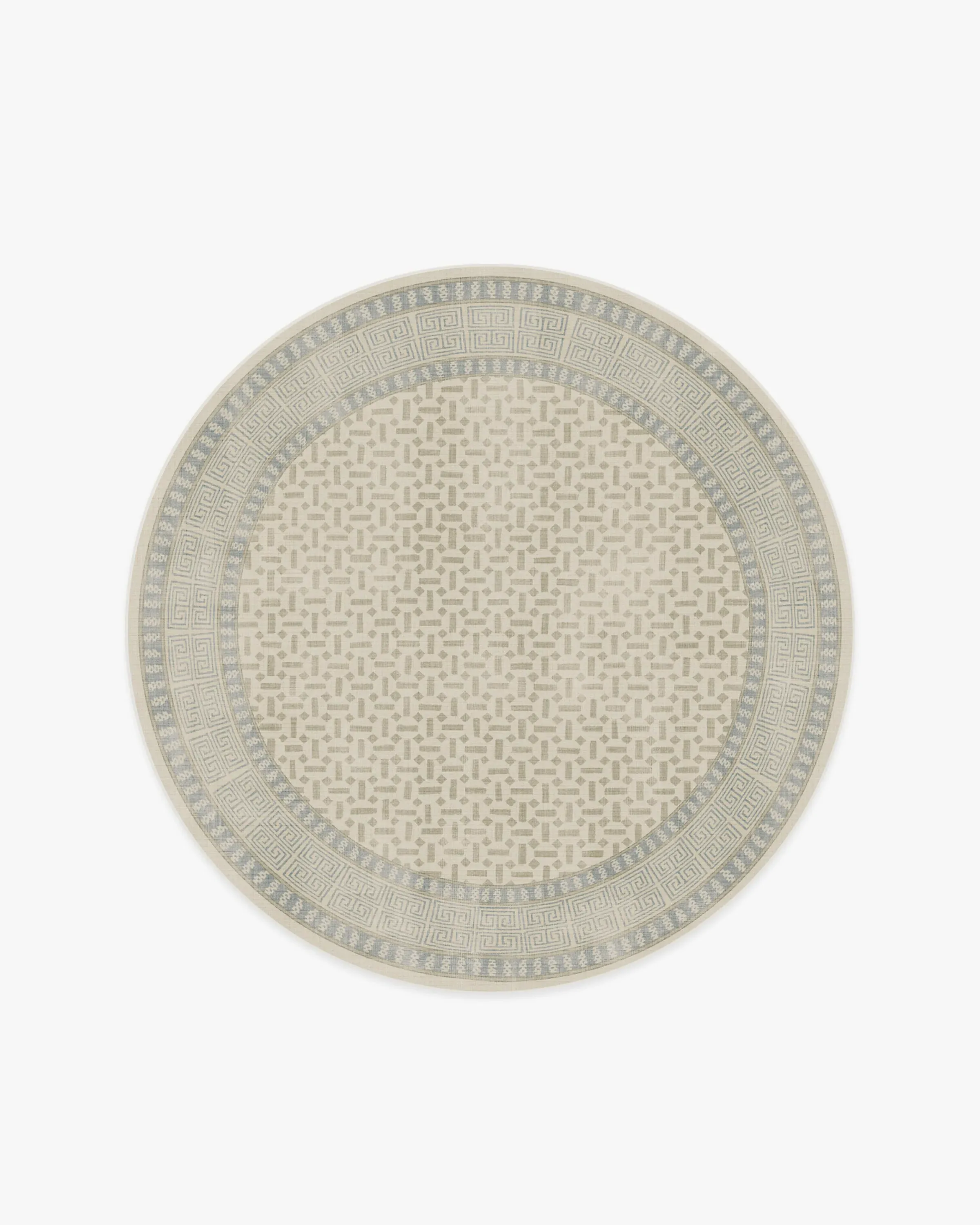 Round Area Rug Machine Washable - Blue