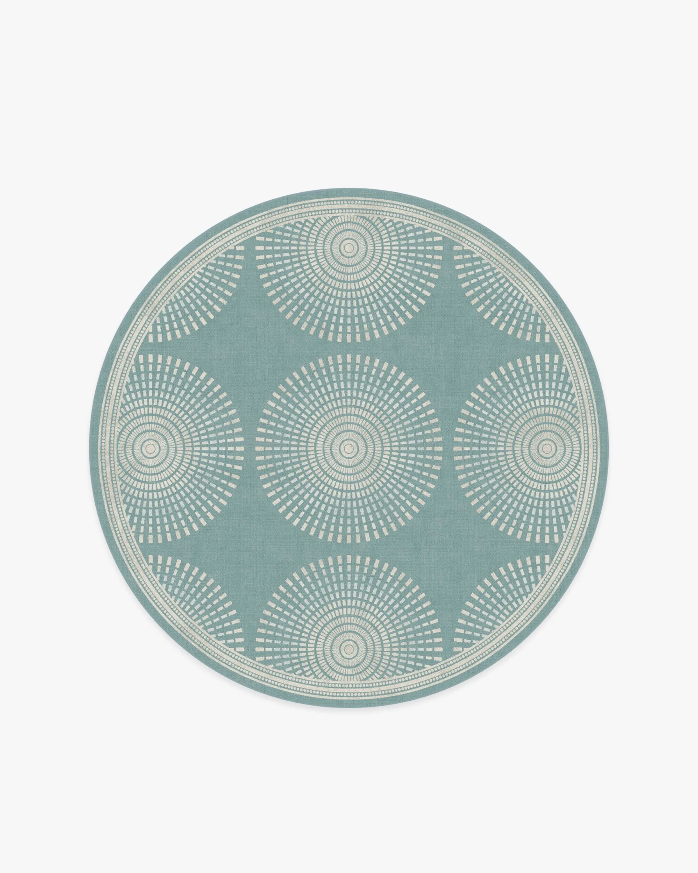 Round Area Rug Machine Washable - Blue