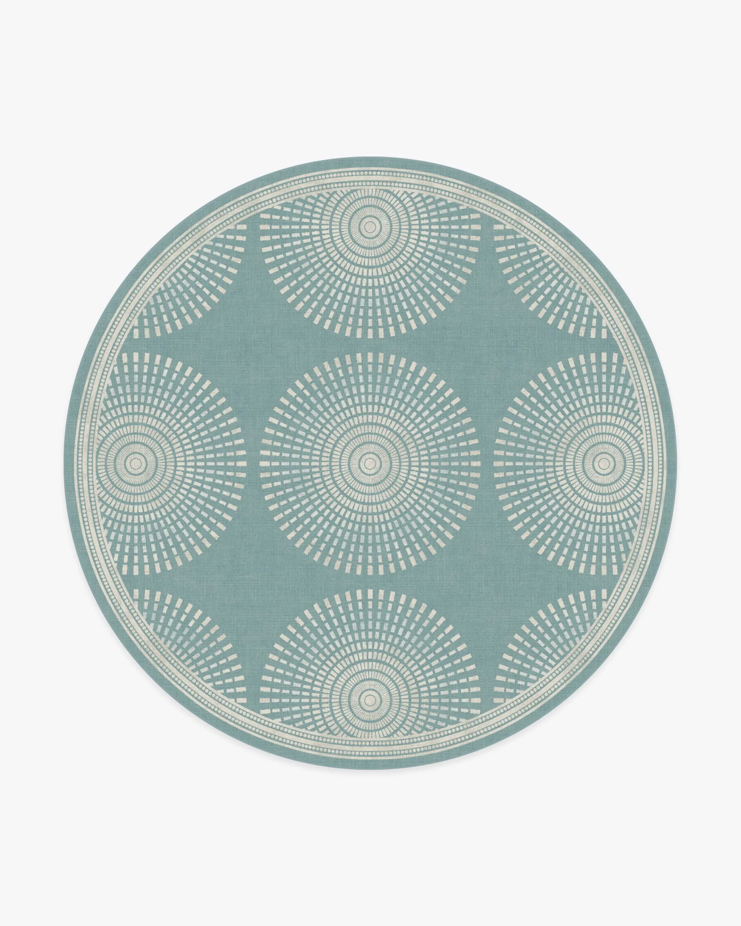 Round Area Rug Machine Washable - Blue