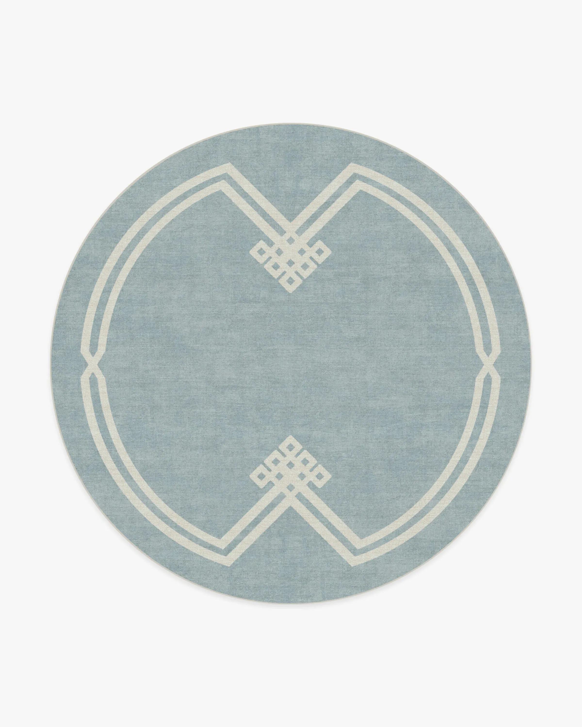 Round Area Rug Machine Washable - Blue
