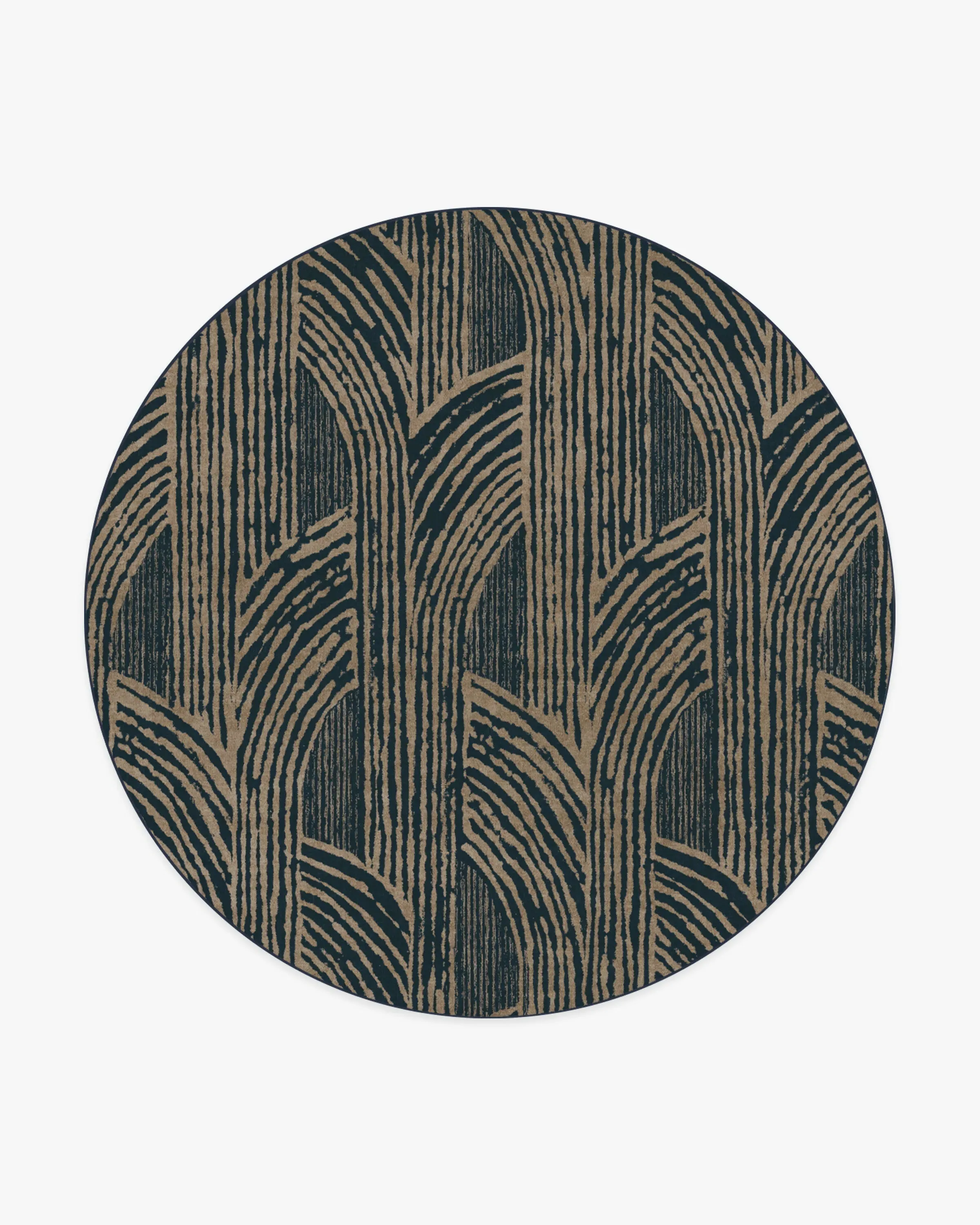 Round Area Rug Machine Washable - Blue