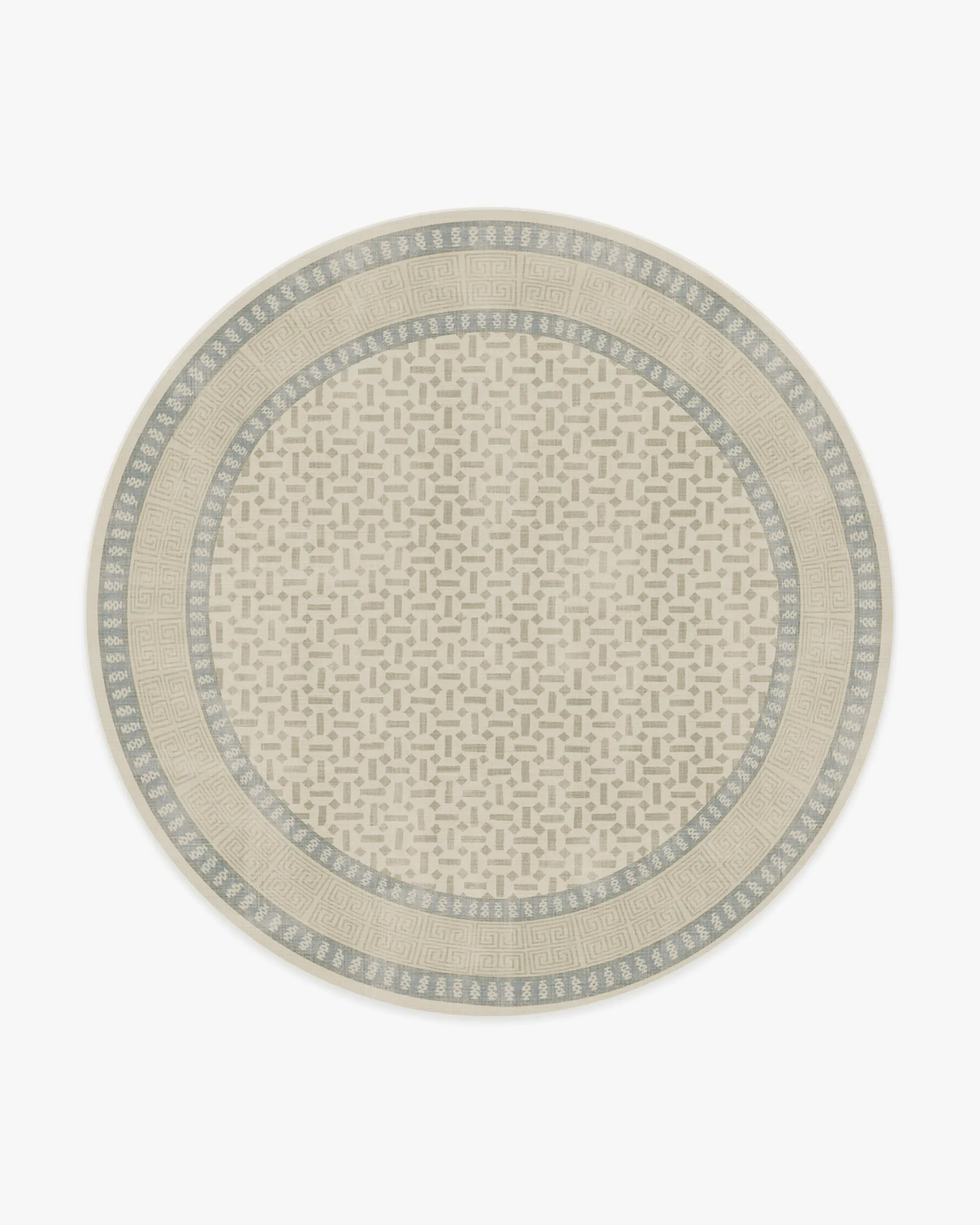 Round Area Rug Machine Washable - Blue