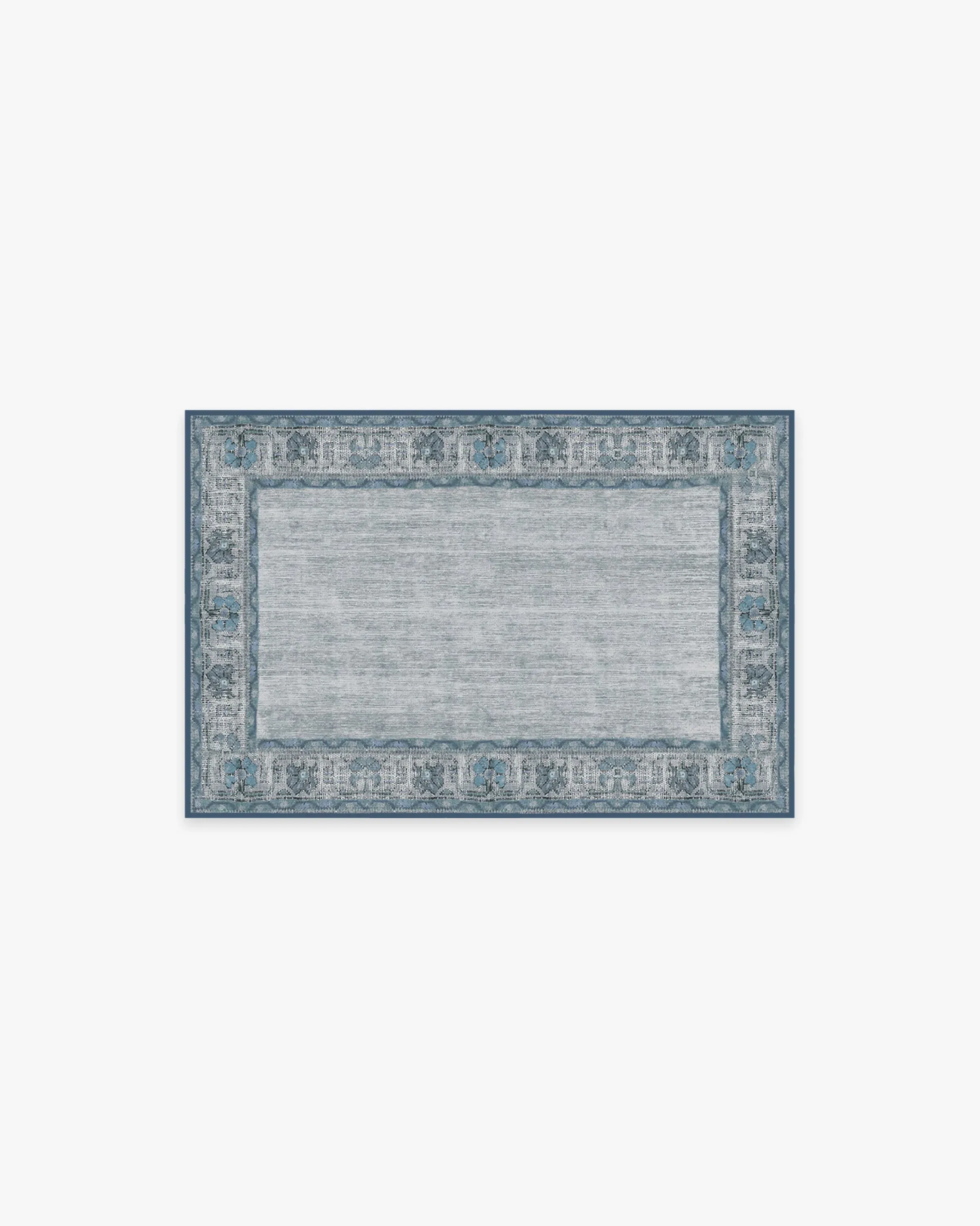 Round Area Rug Machine Washable - Blue image