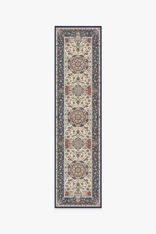Round Area Rug Machine Washable - Blue
